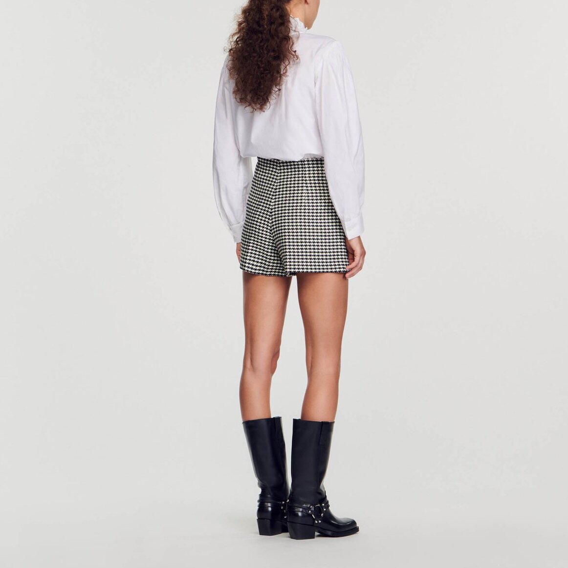 Short à motif pied-de-poule Sandro seconde main