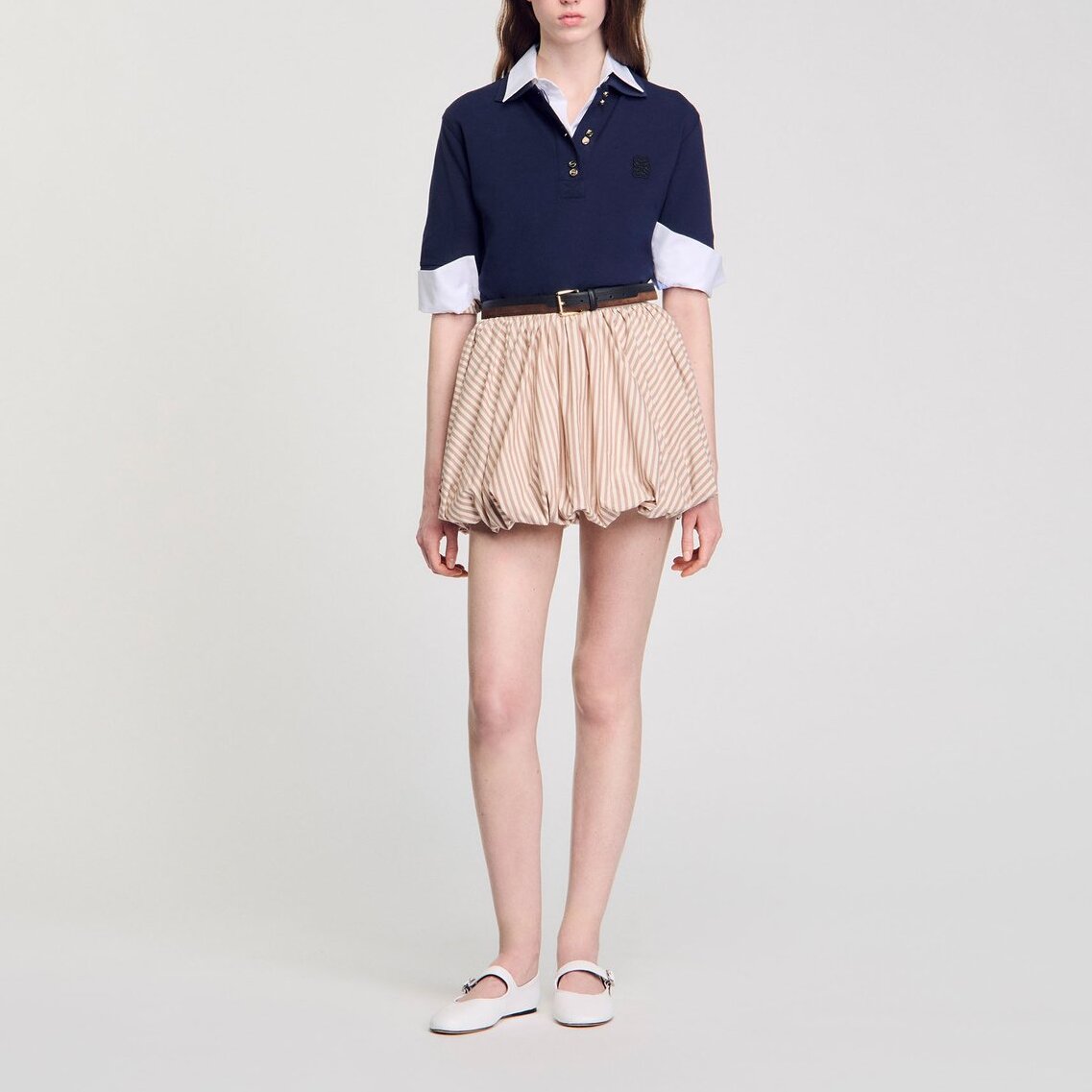 Jupe boule à rayures Sandro seconde main