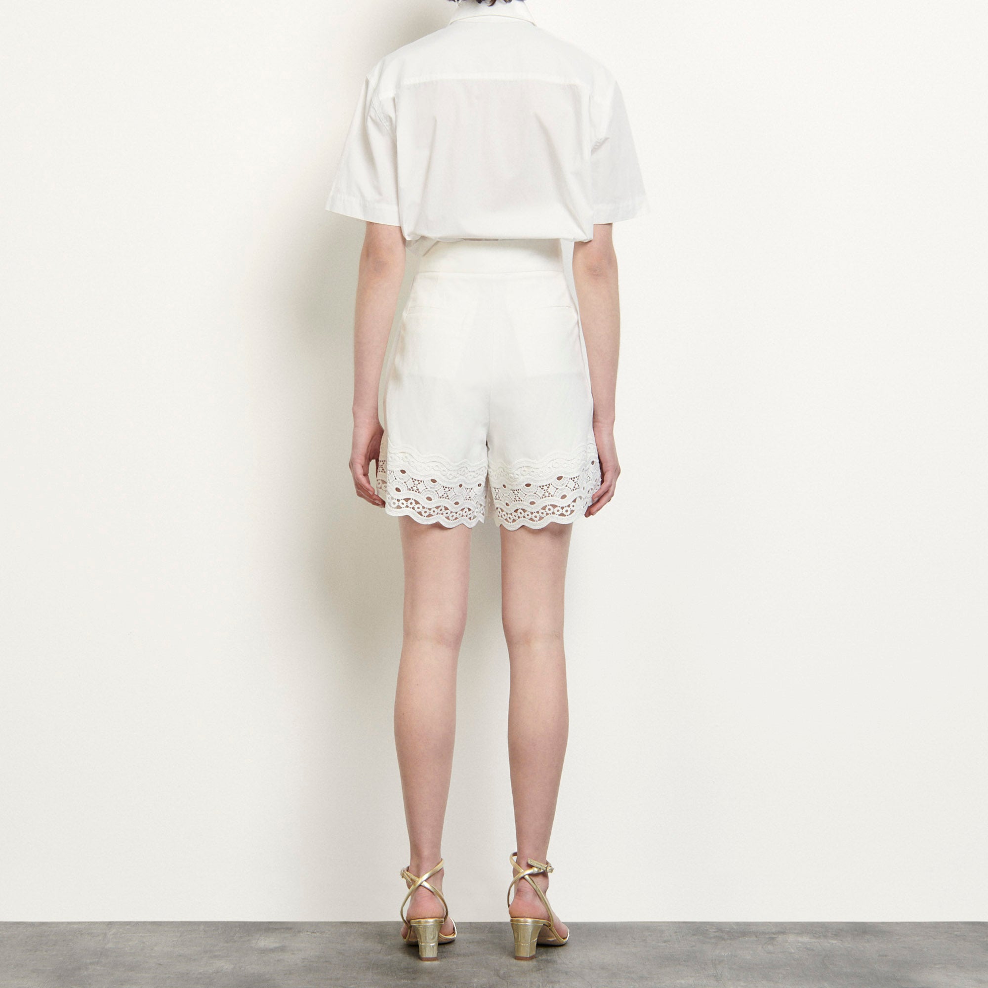 Short en lin avec galon Sandro seconde main