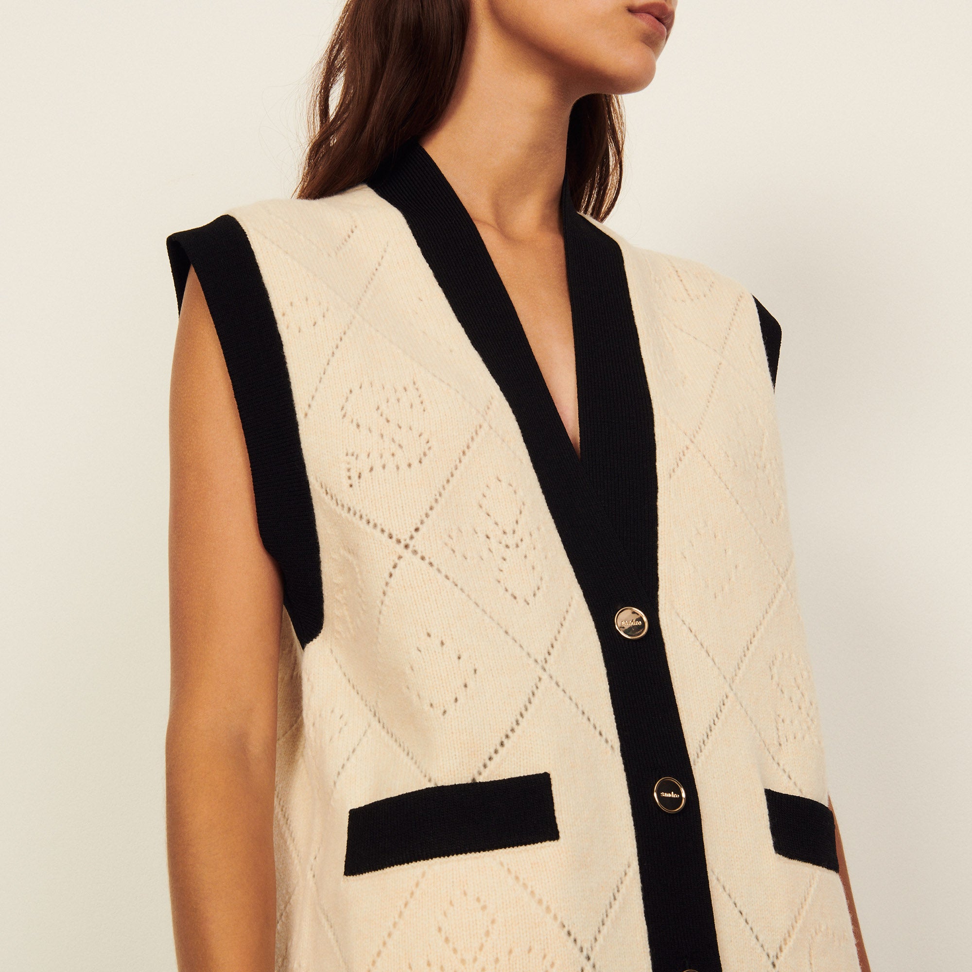 Cardi coat oversize sans manches Sandro seconde main