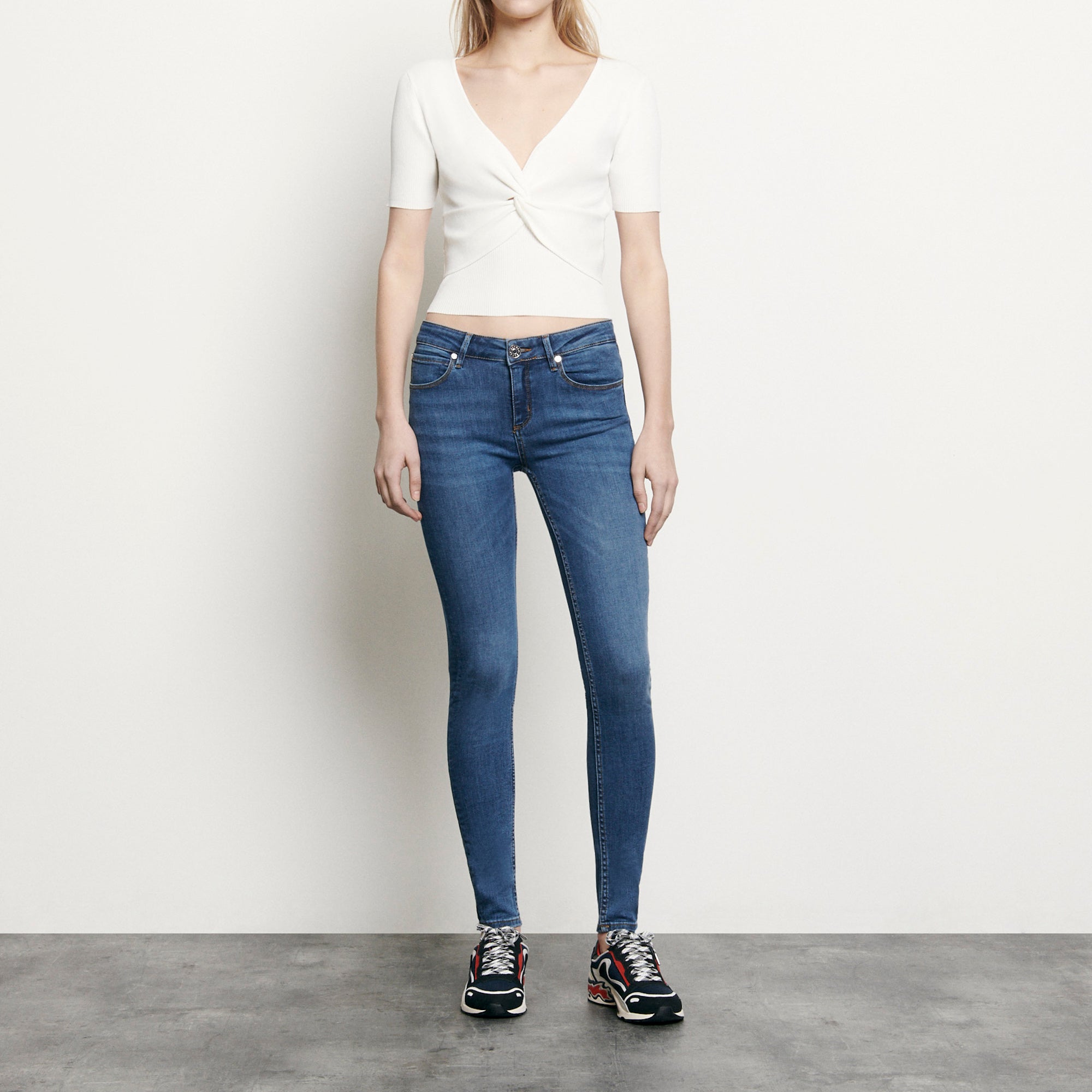 Top court en Maille côtelée Sandro seconde main