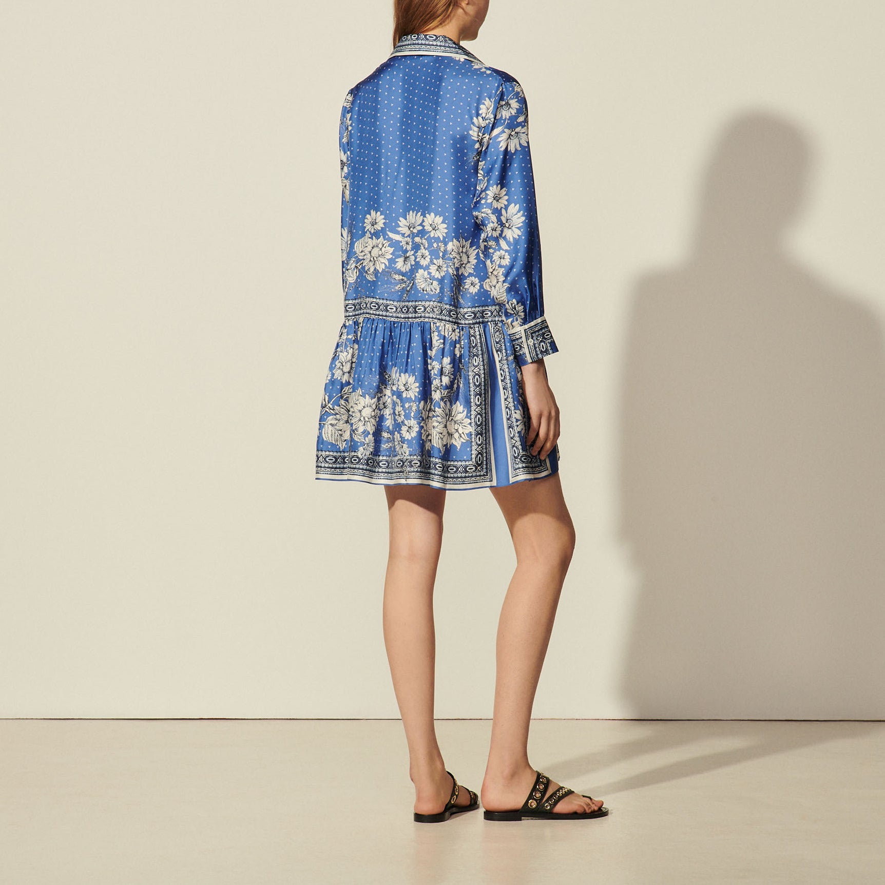 Robe en soie imprimée Sandro seconde main