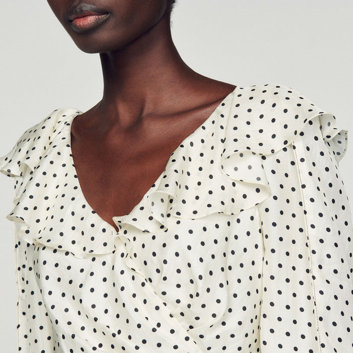 Robe courte à imprimé pois Sandro seconde main