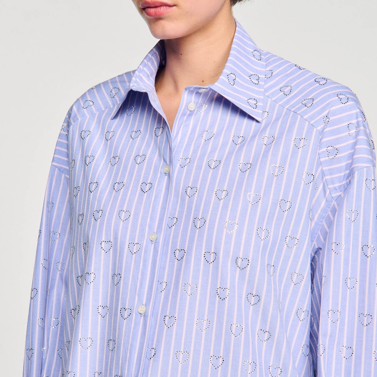 Chemise ornée de cœurs en strass Sandro seconde main