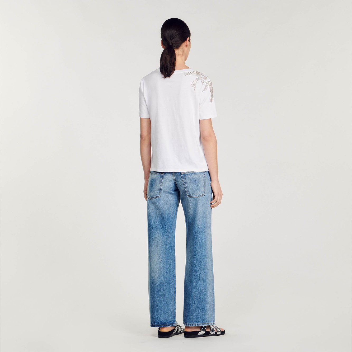 T-shirt orné de strass Sandro seconde main