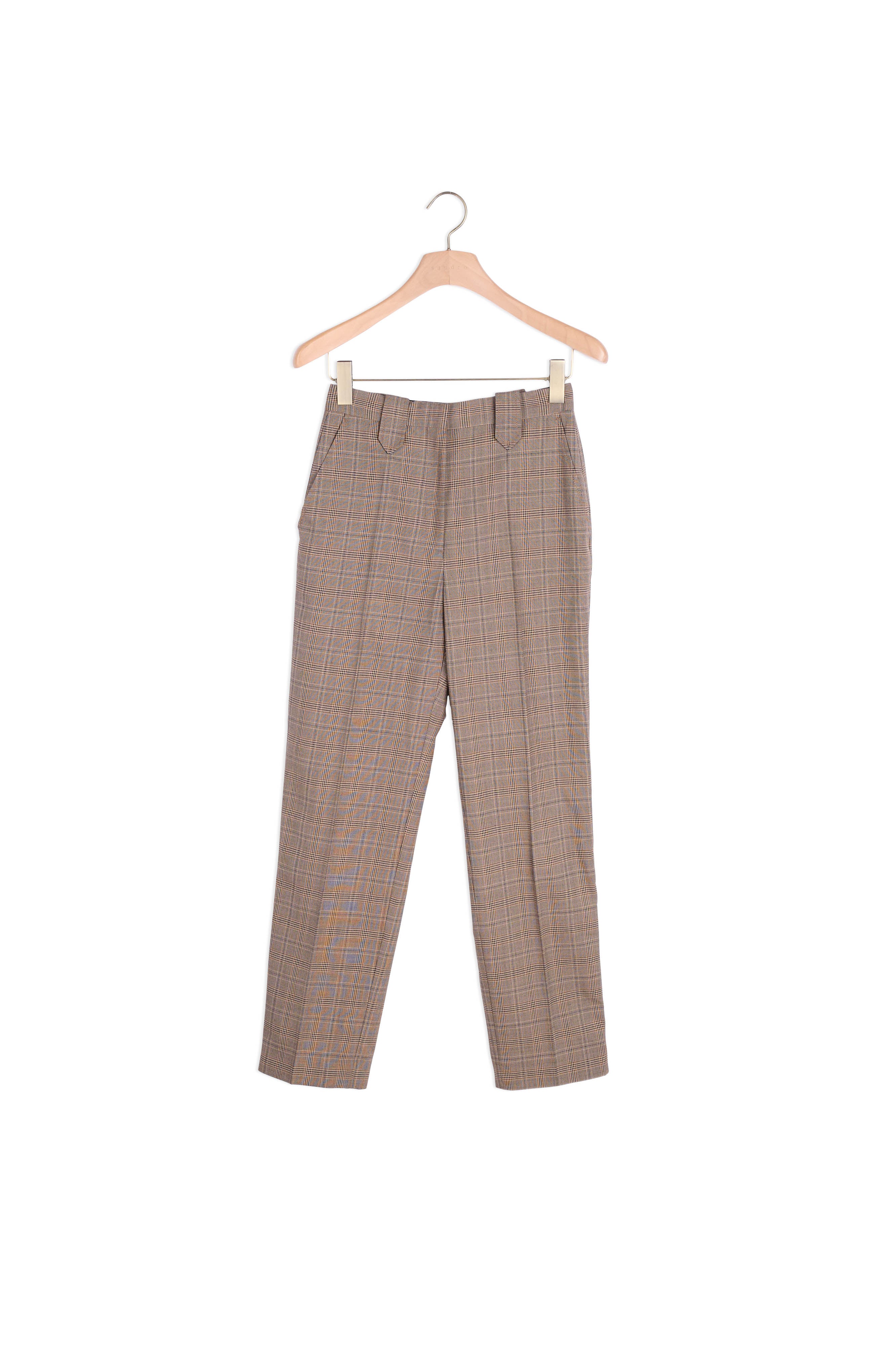 Pantalon droit à carreaux Sandro seconde main