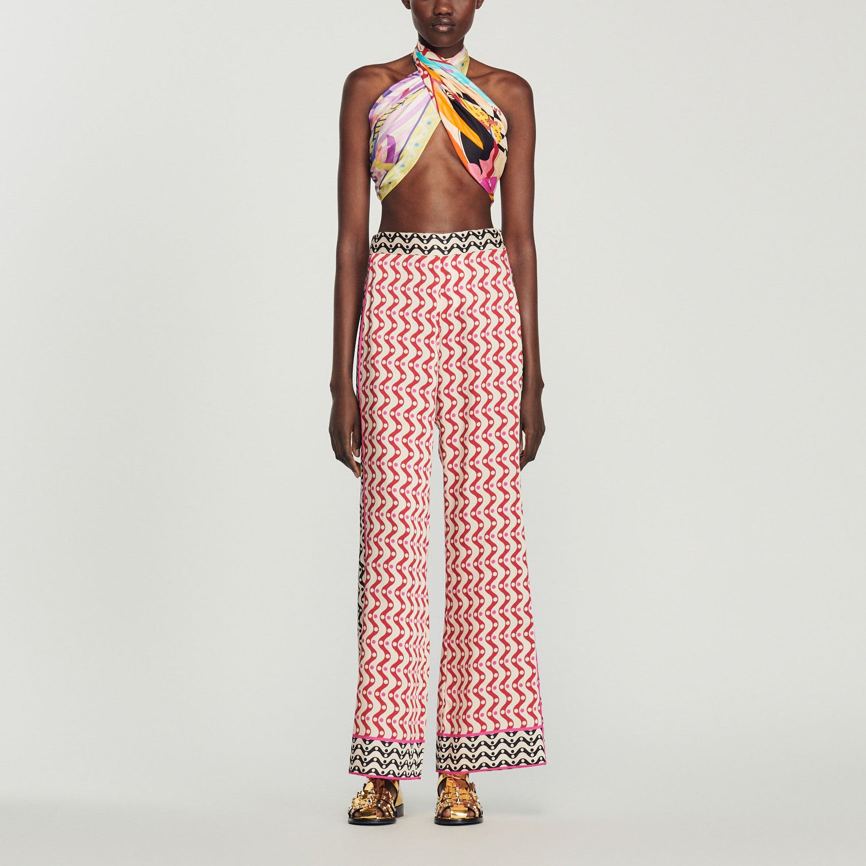 Pantalon fluide imprimé étoiles Sandro seconde main