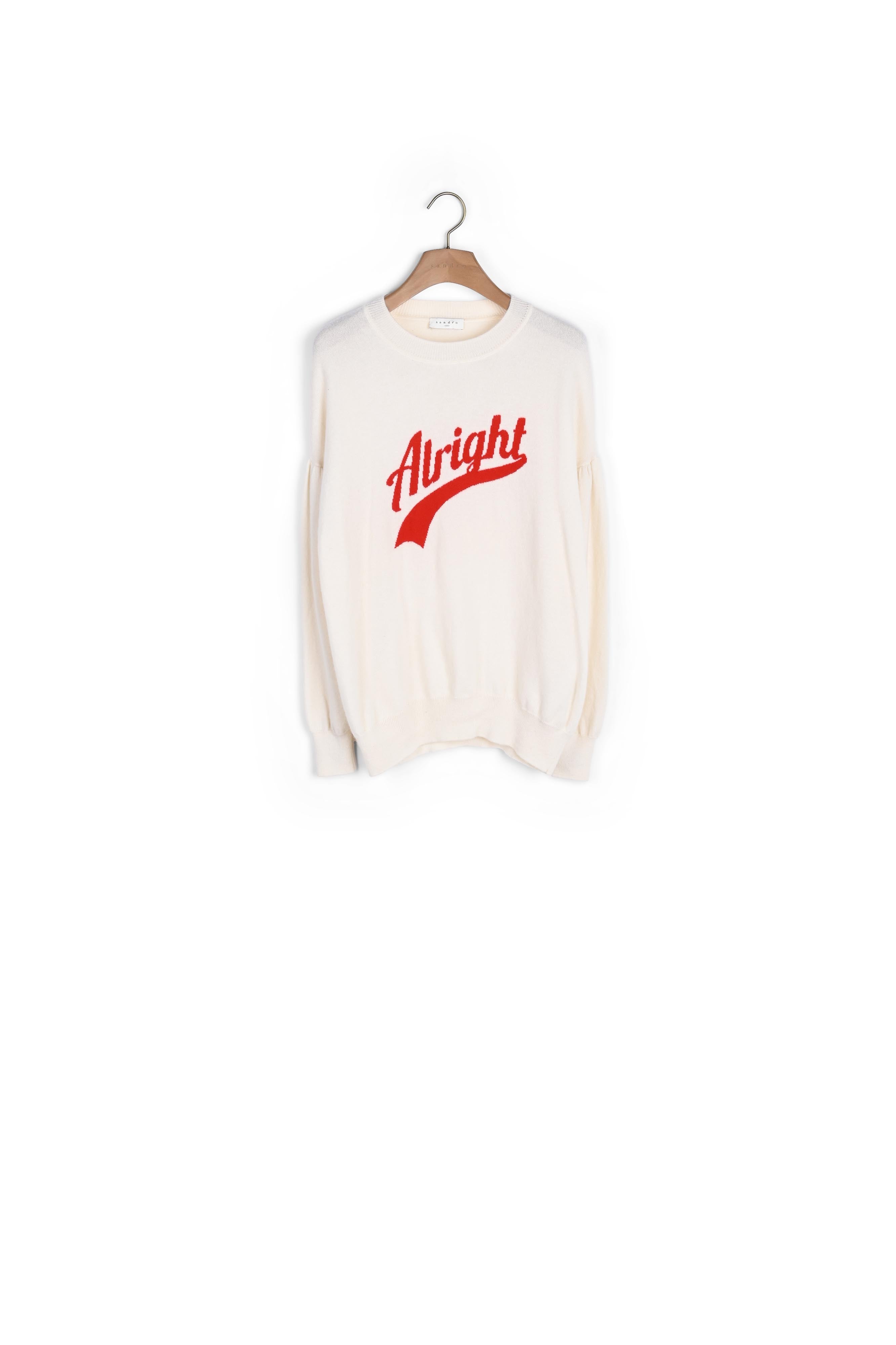 Pull en laine et cachemire sérigraphié Sandro seconde main