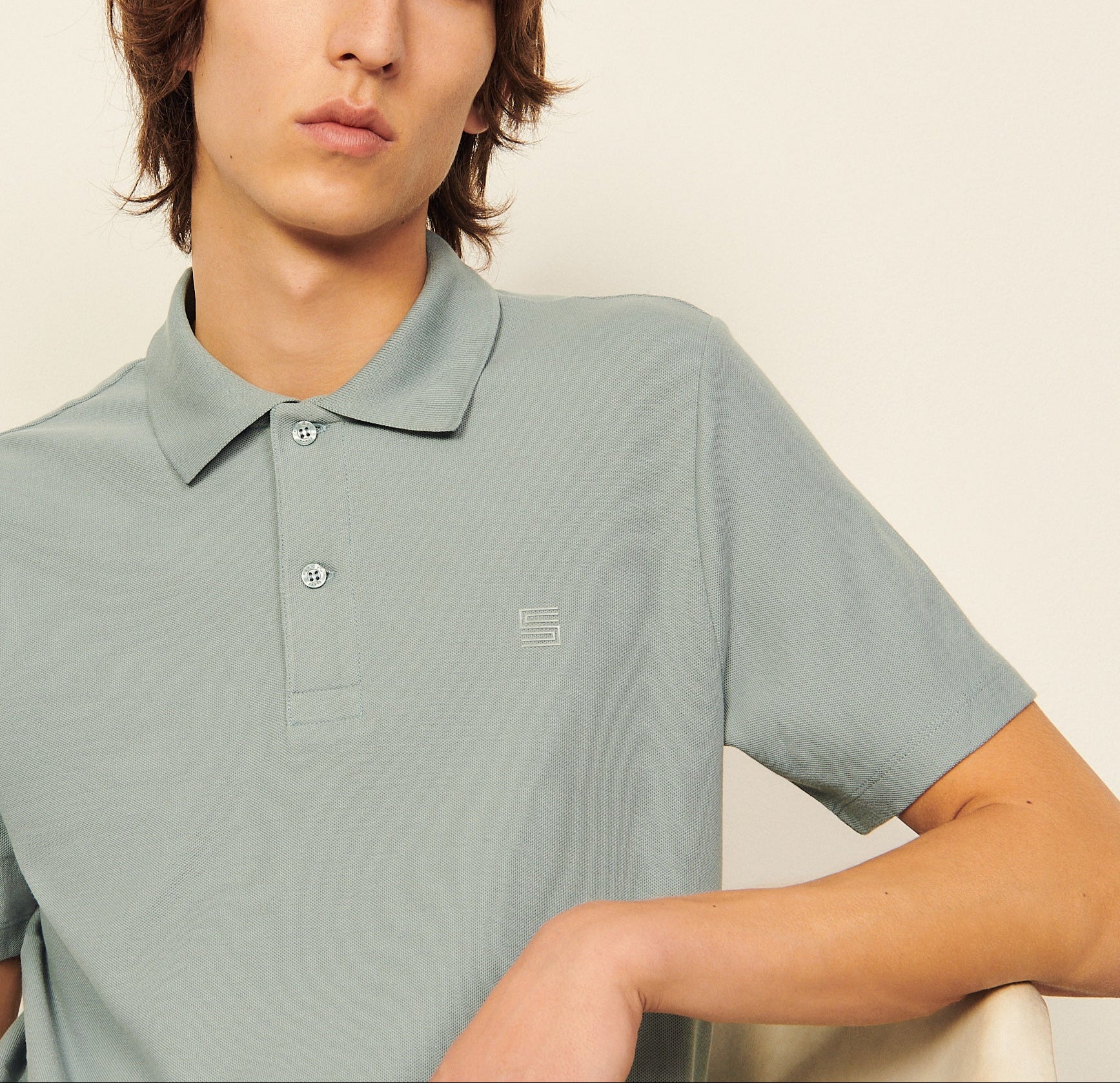 Polo en coton avec logo S Sandro seconde main