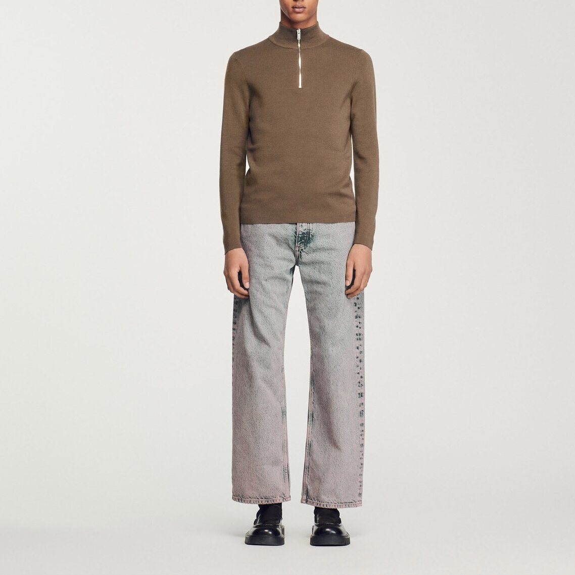 Pull en laine à col zippé Sandro seconde main