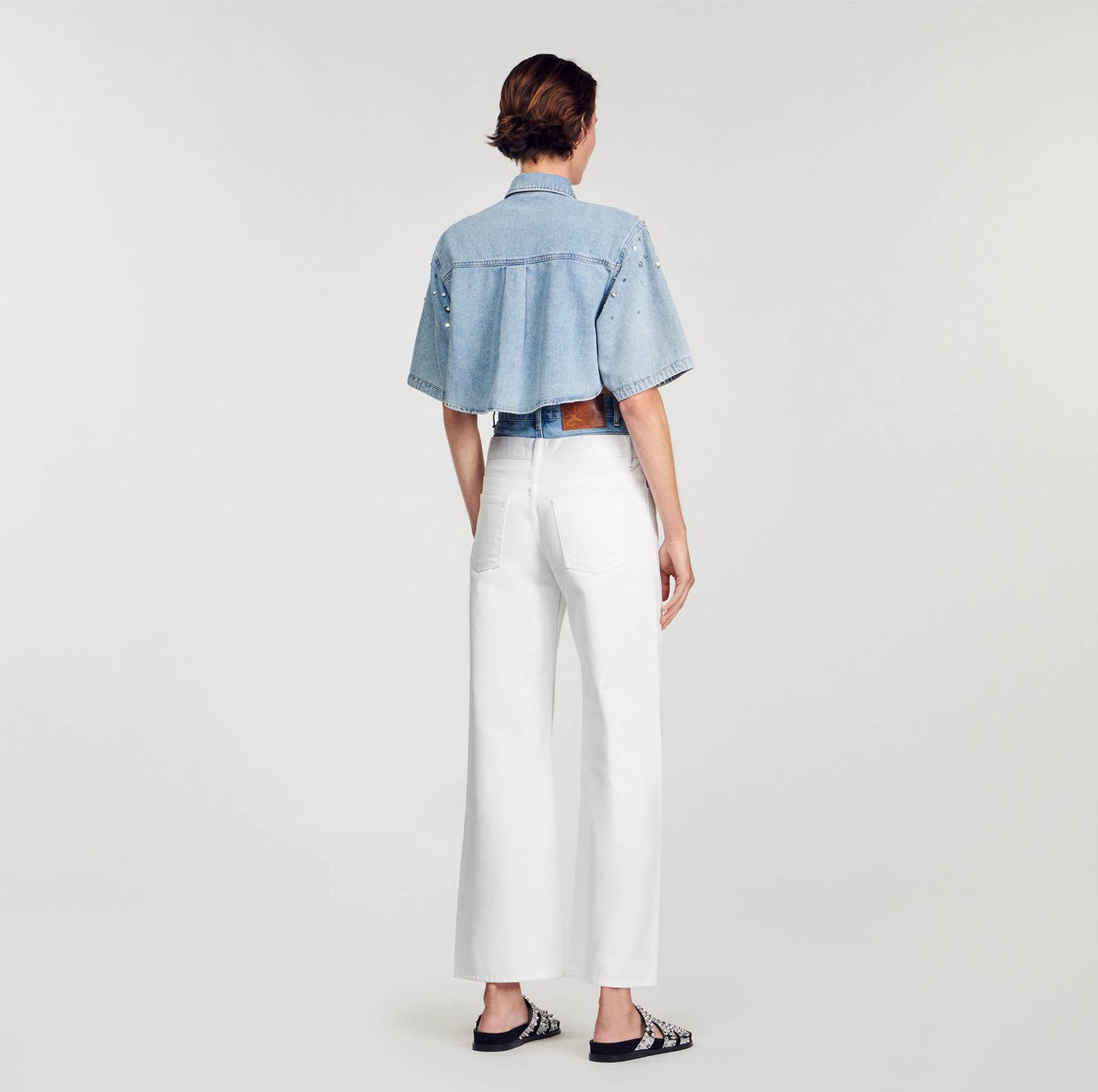 Chemise courte strassée Sandro seconde main