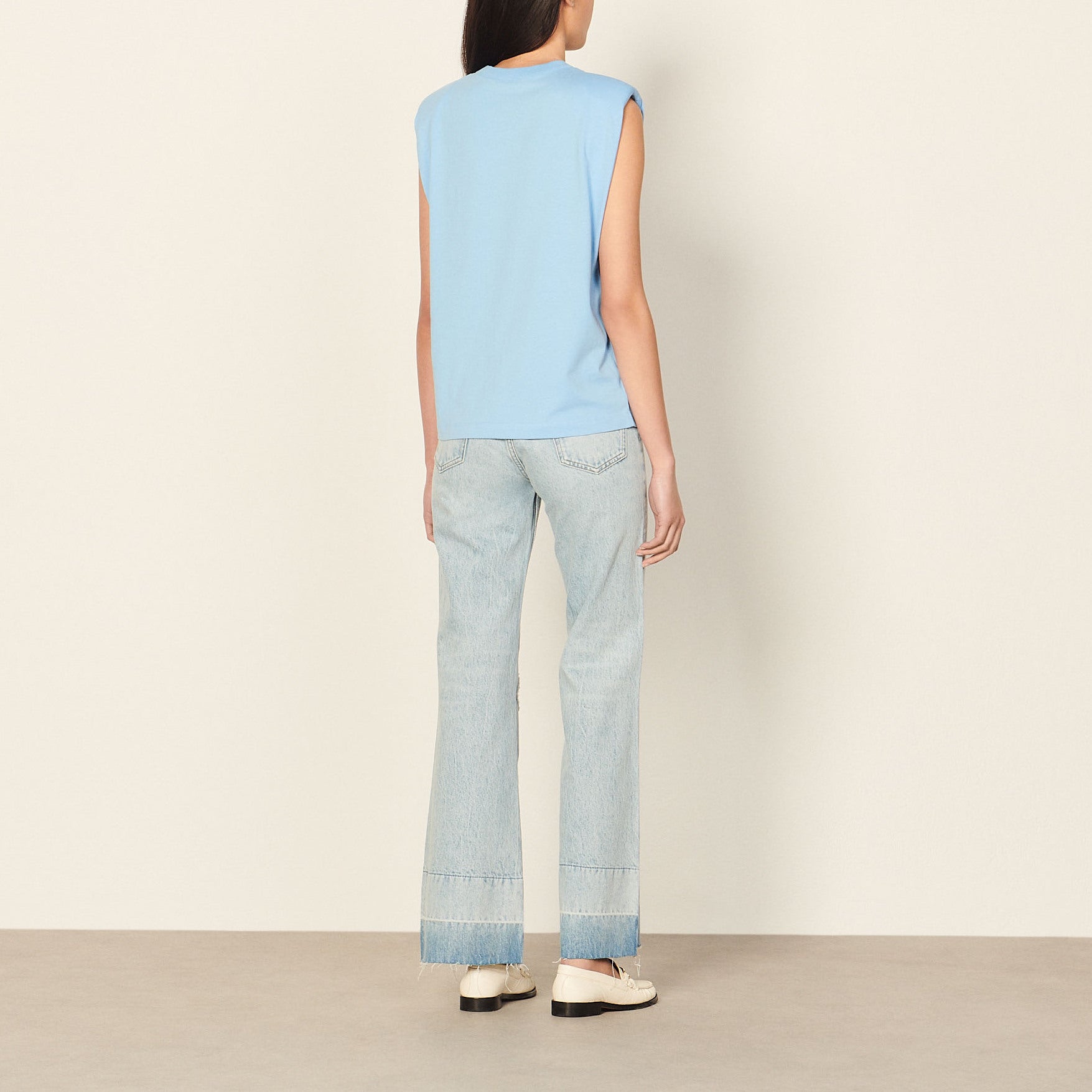 T-shirt en coton biologique sans manches Sandro seconde main