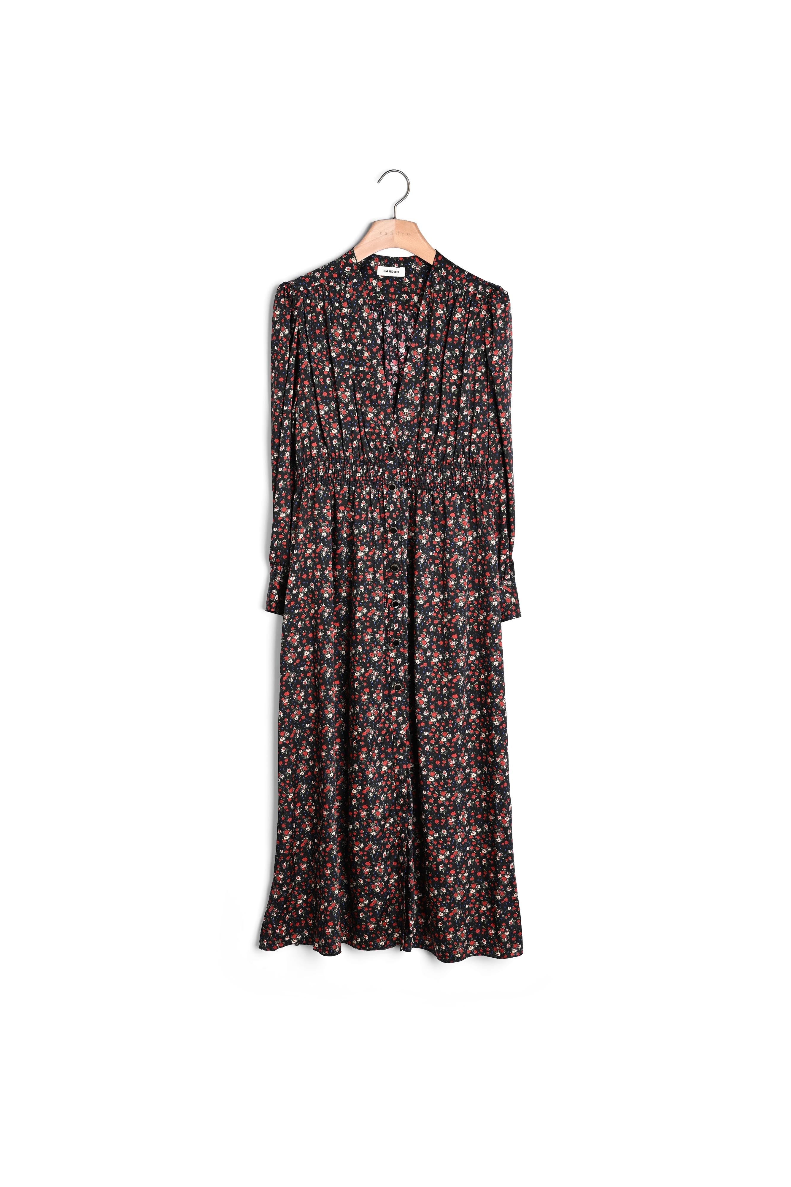 Robe longue fluide imprimé fleuri Sandro seconde main