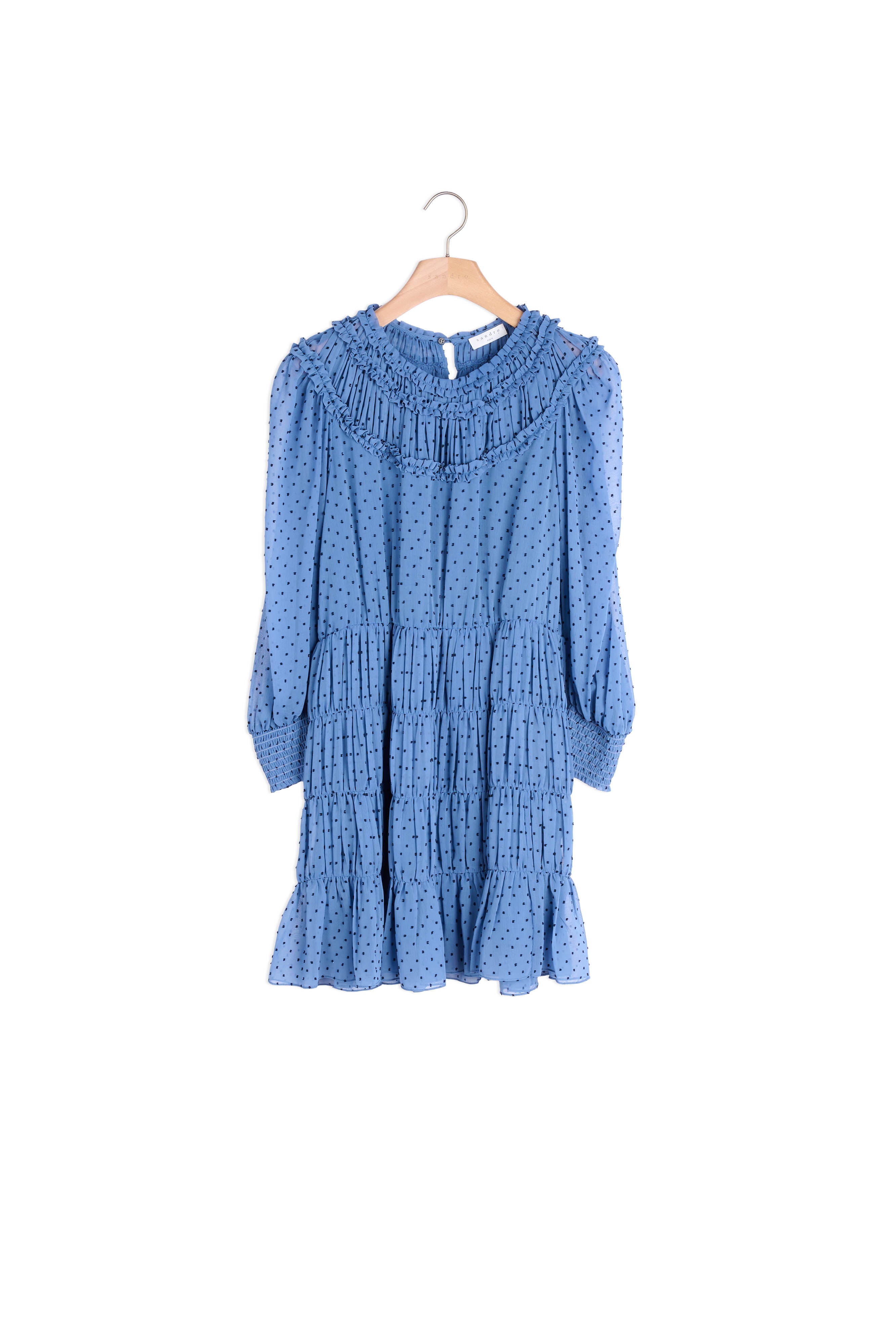 Robe courte drapée et volantée Sandro seconde main