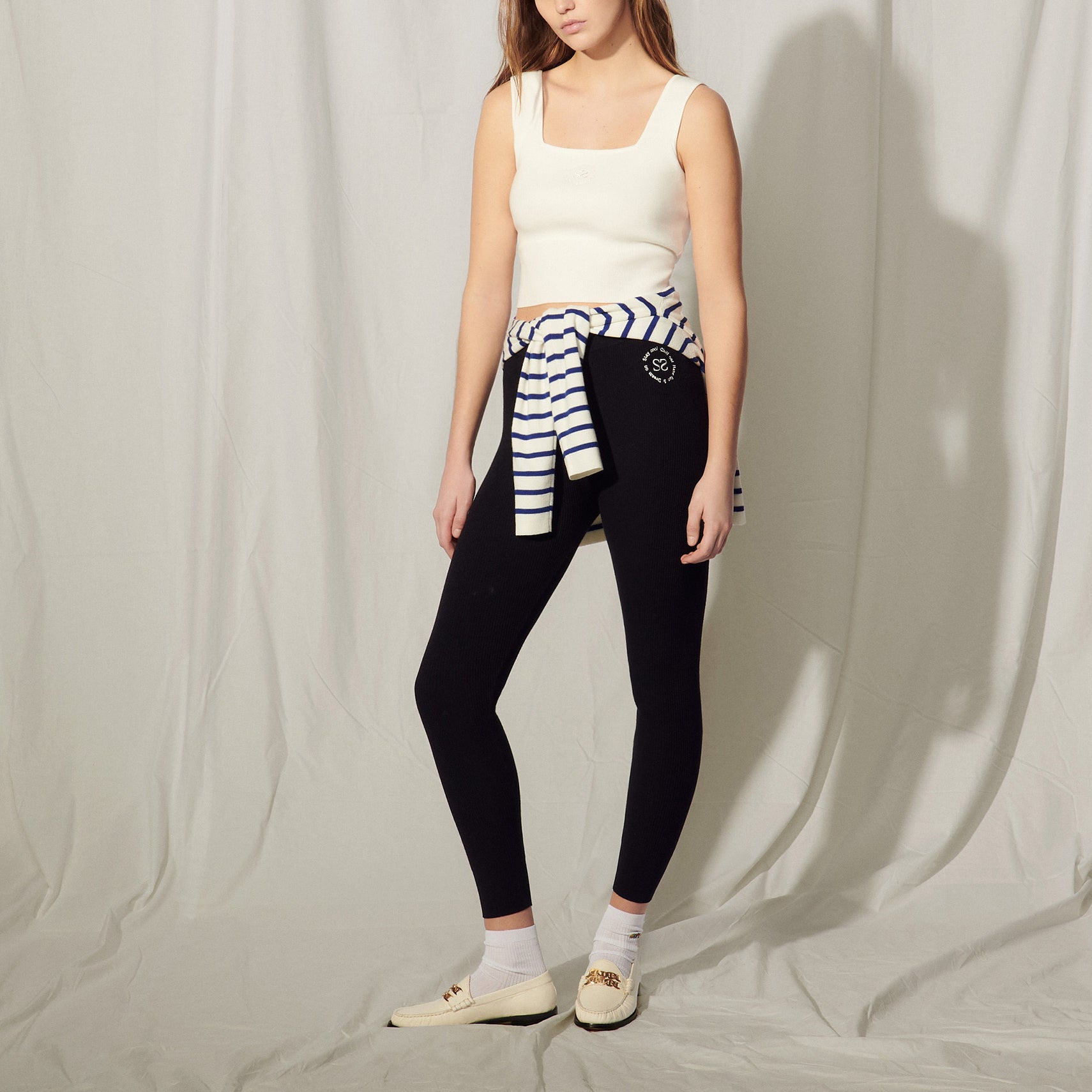 Legging en Maille avec broderie Sandro seconde main