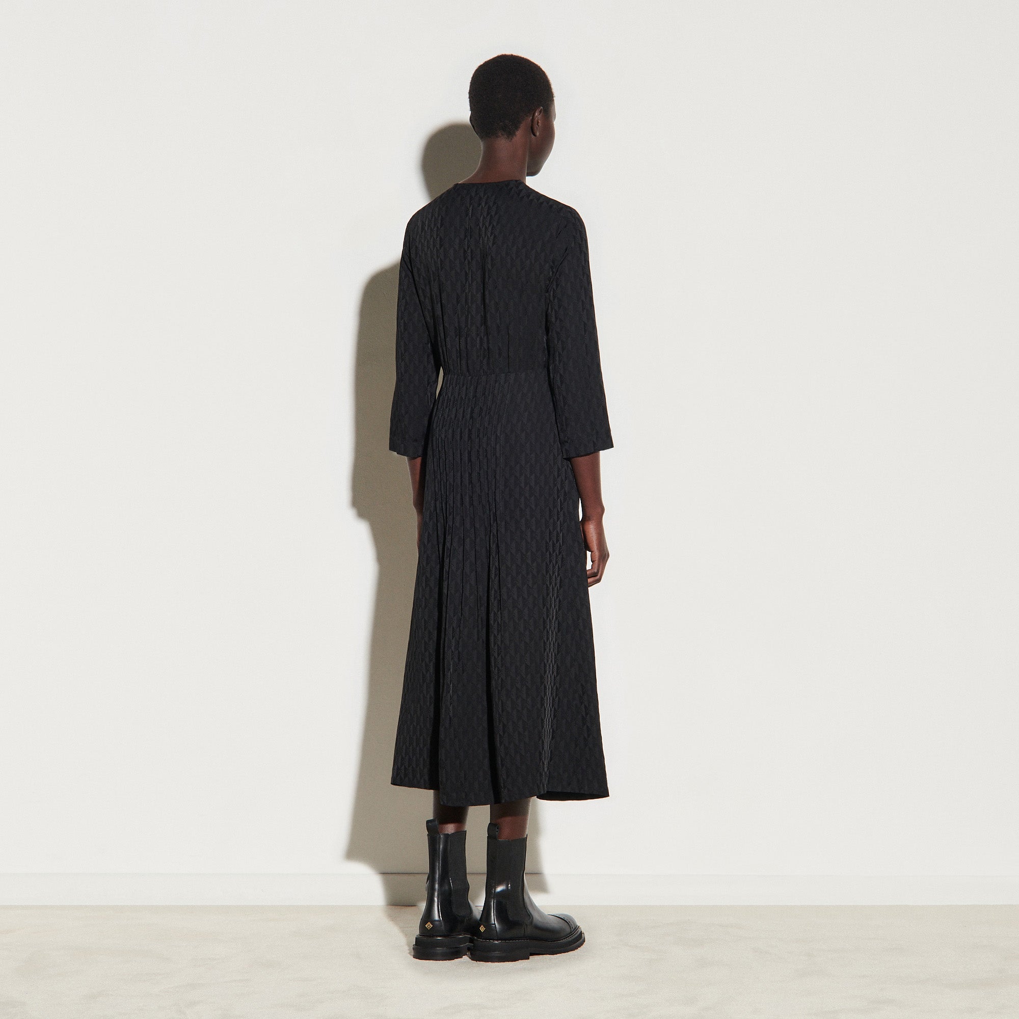 Robe longue jacquard et pressions Sandro seconde main