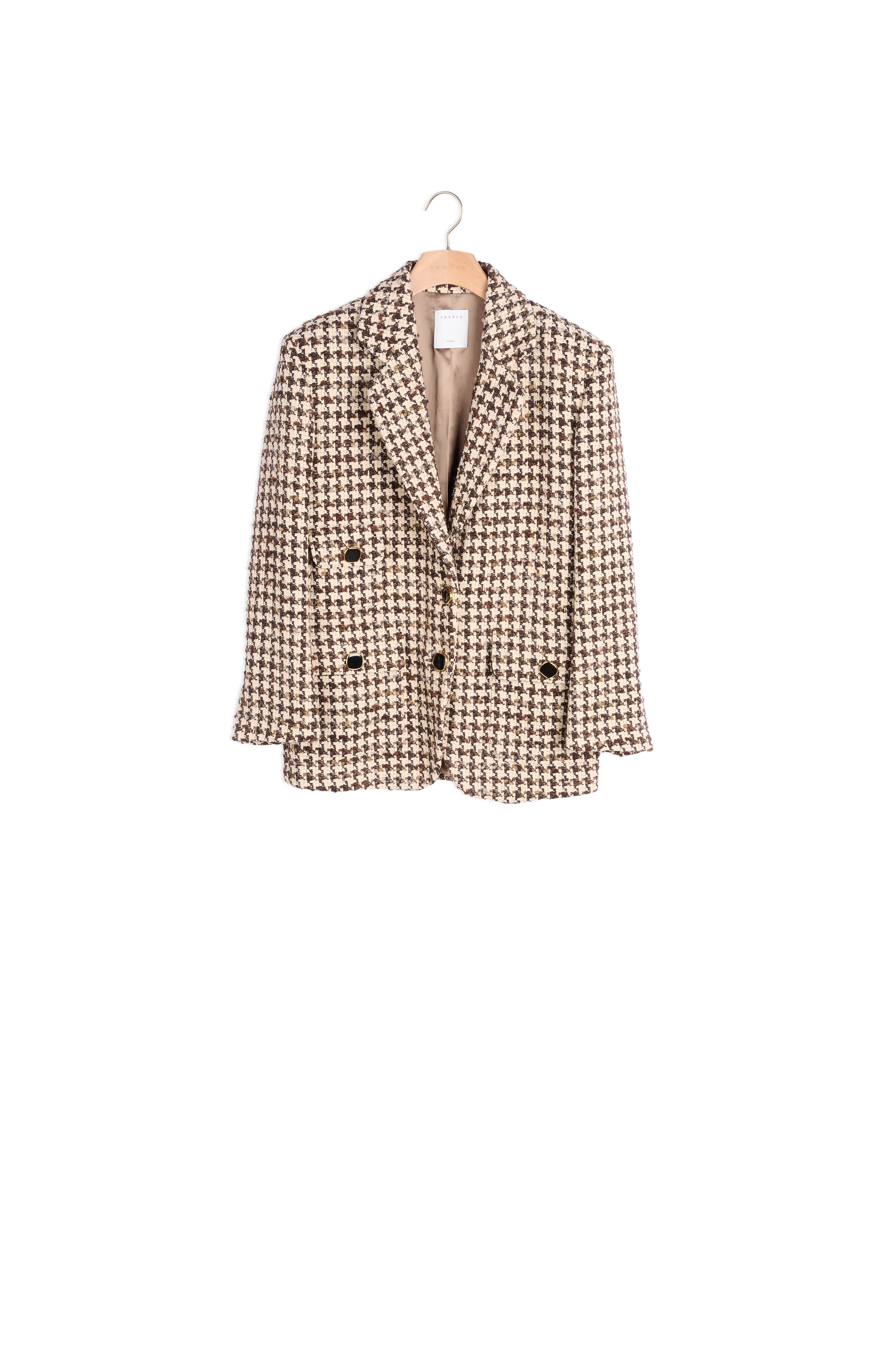 Veste de tailleur en pied de poule Sandro seconde main