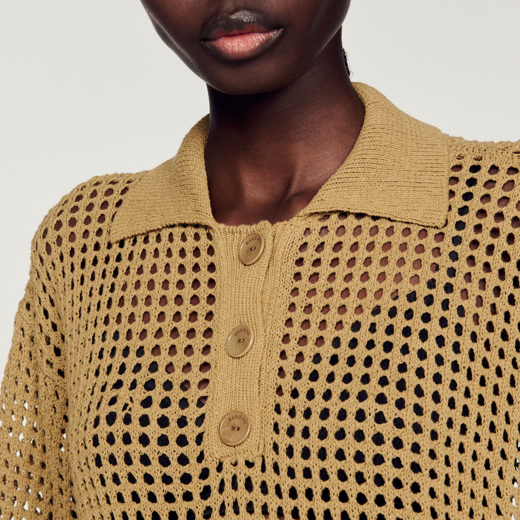 Pull court en Maille résille Sandro seconde main