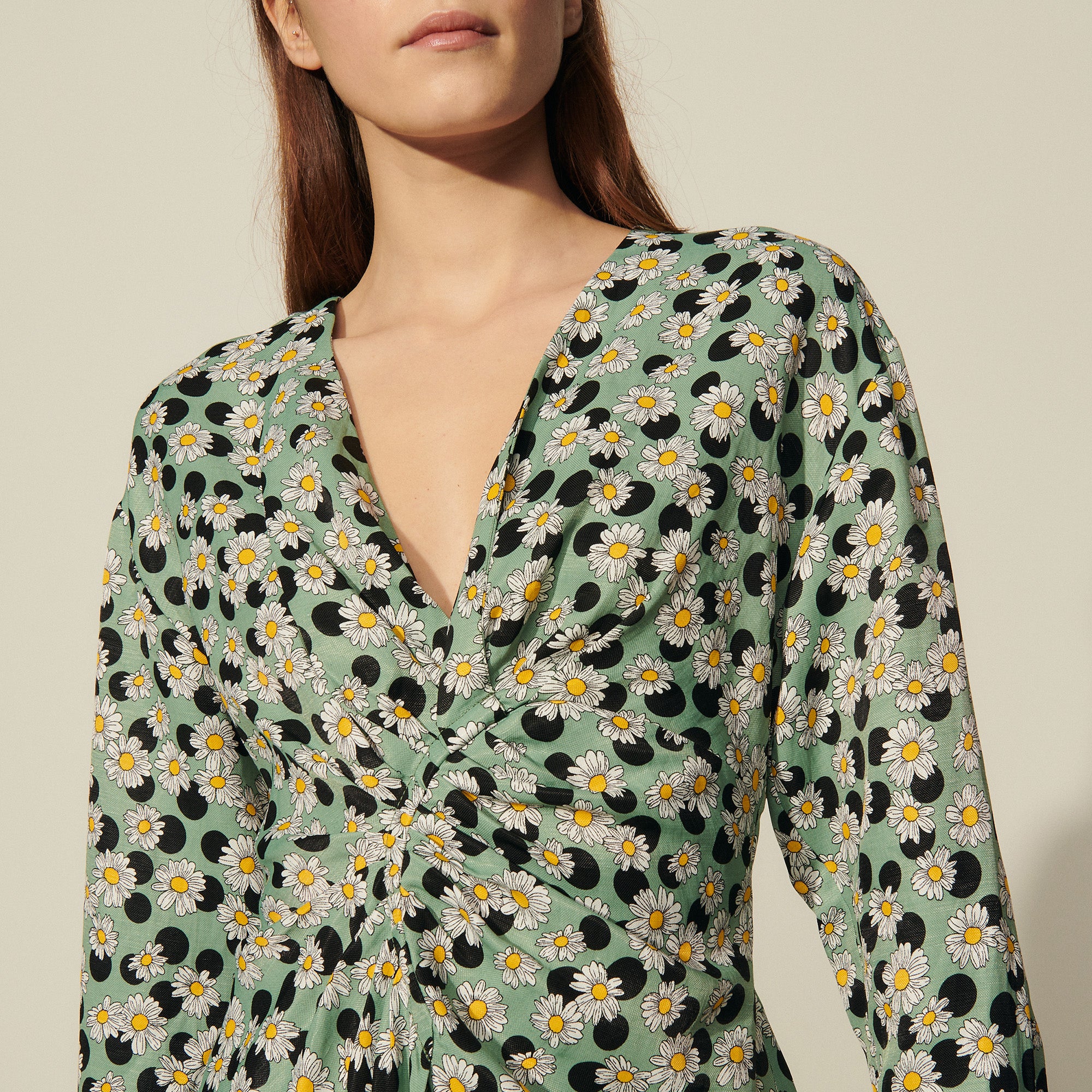 Robe courte imprimée avec fronces Sandro seconde main