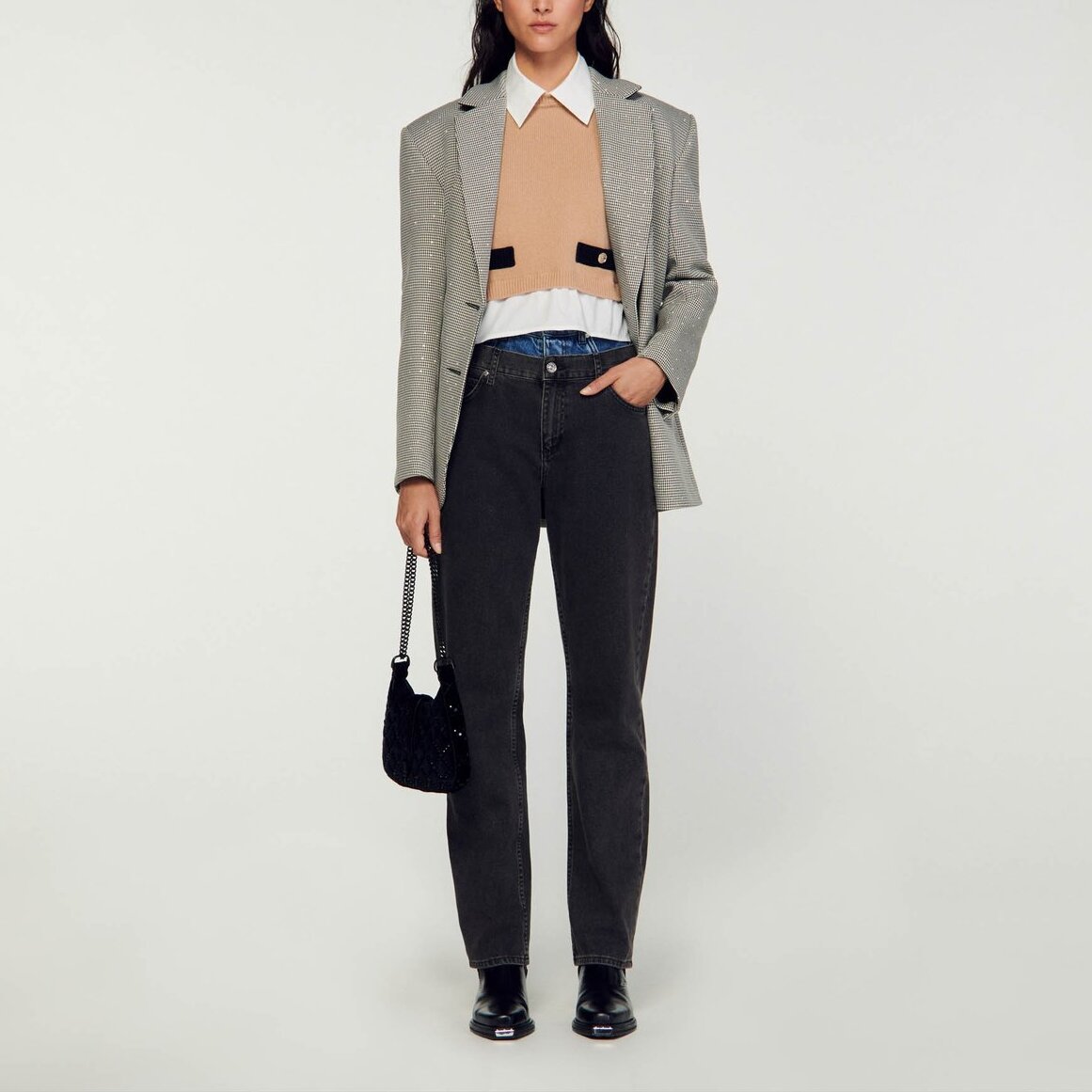 Pull court en laine et cachemire Sandro seconde main