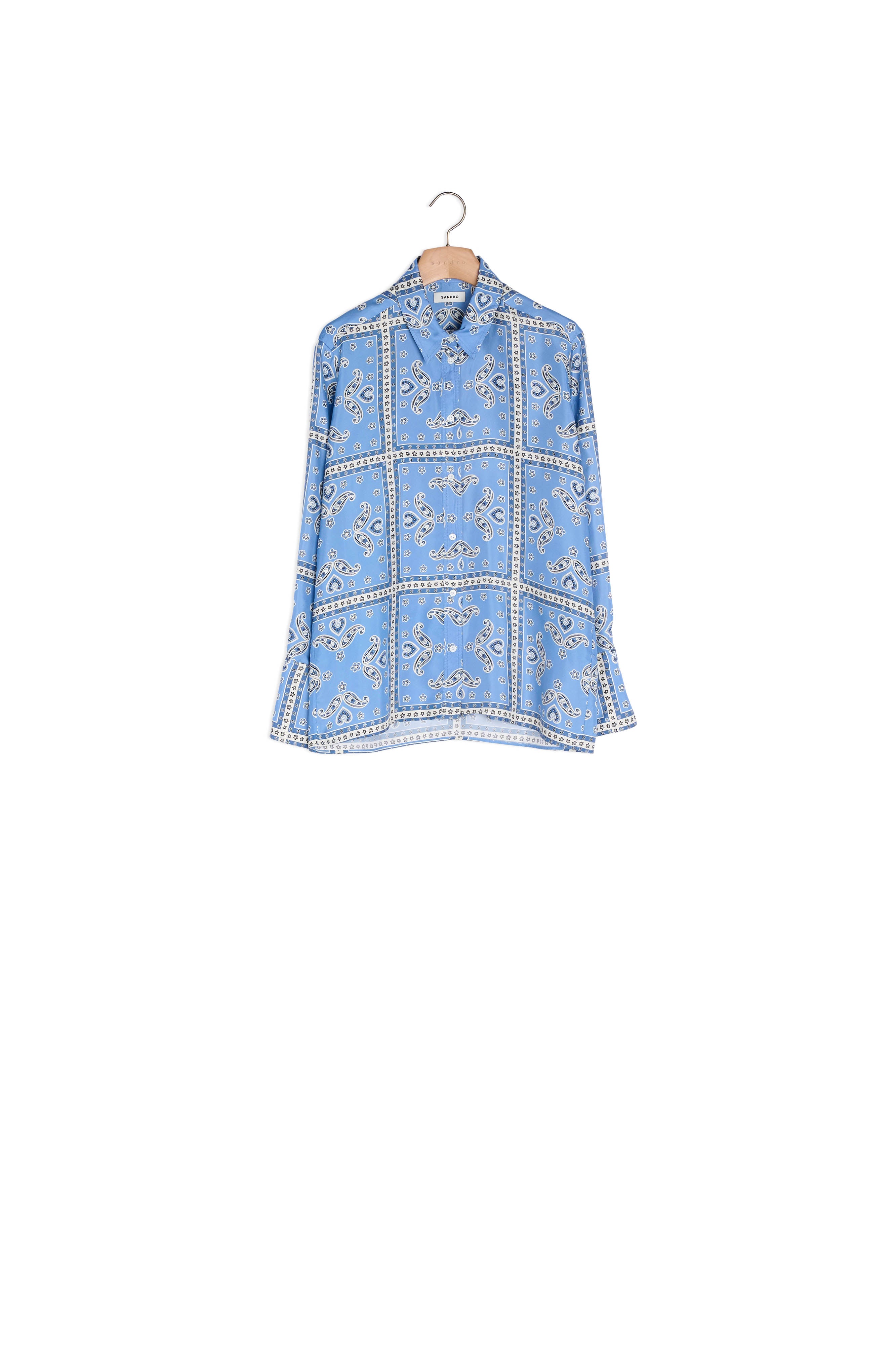 Chemise en soie imprimée Sandro seconde main