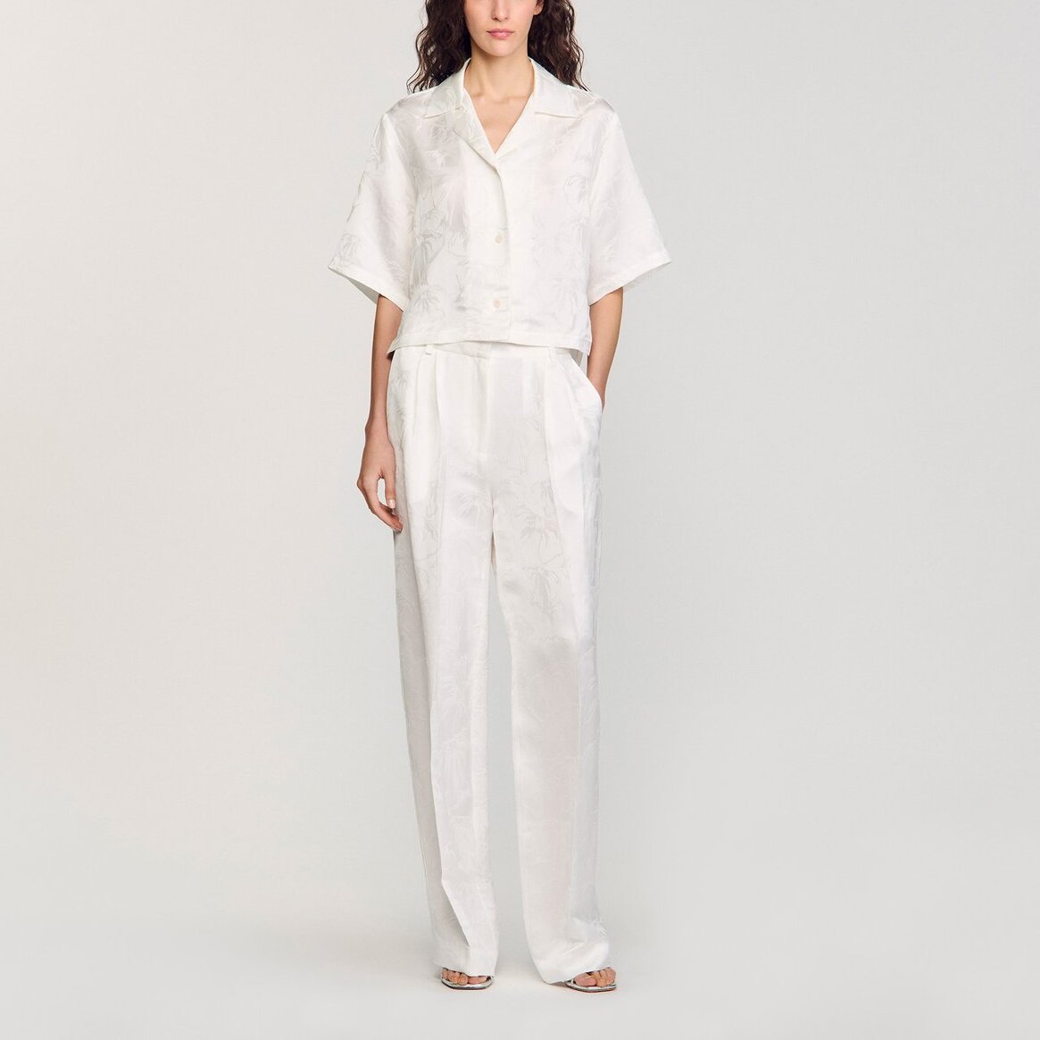 Chemise courte à jacquard à noeuds Sandro seconde main