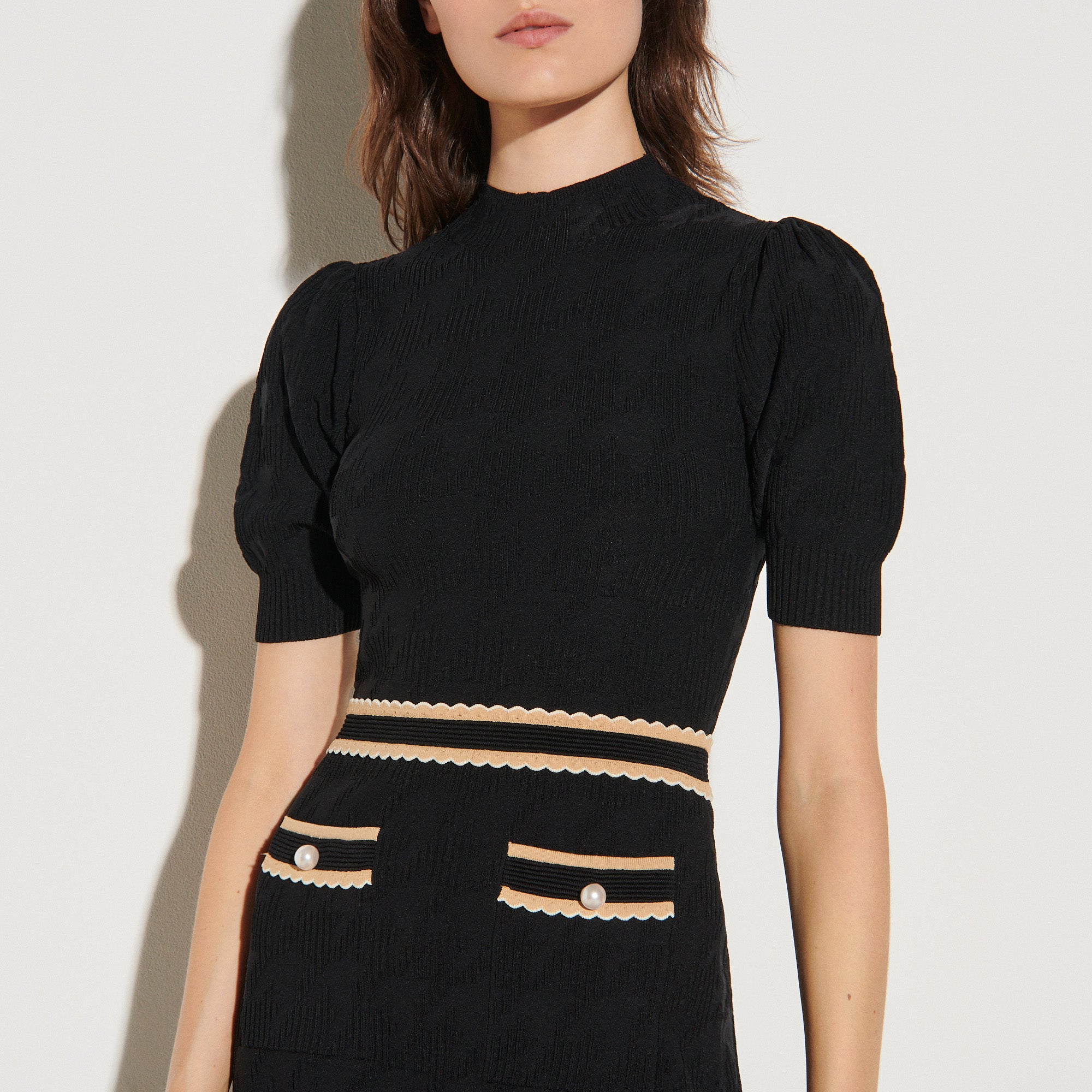 Robe en jacquard pied de coq Sandro seconde main