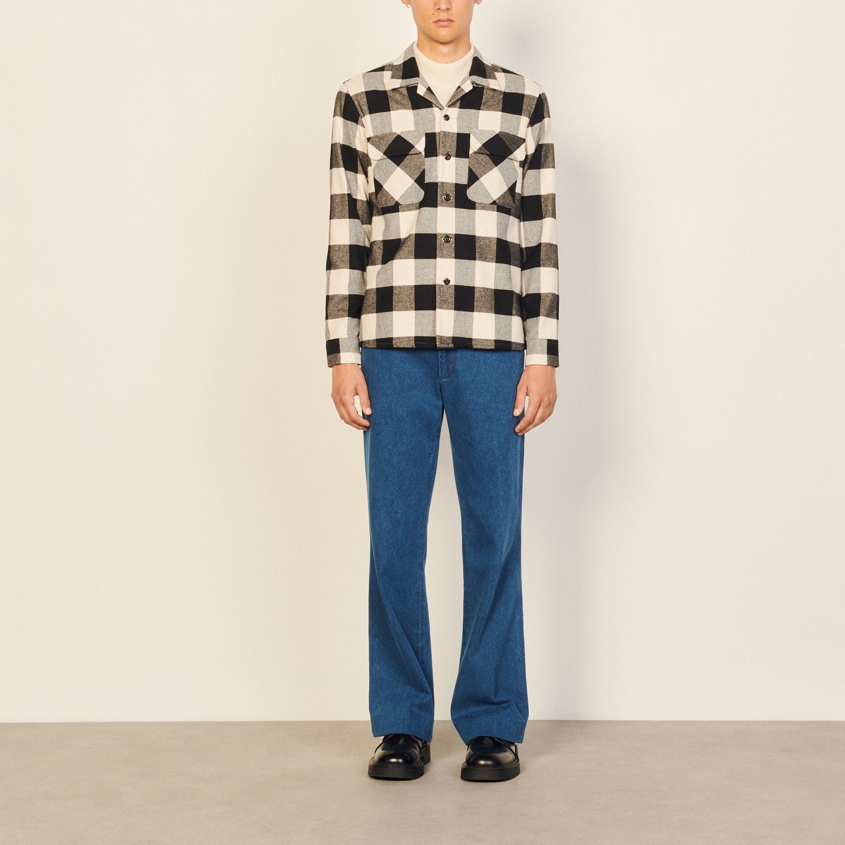 Chemise Noir/Ecru Sandro seconde main