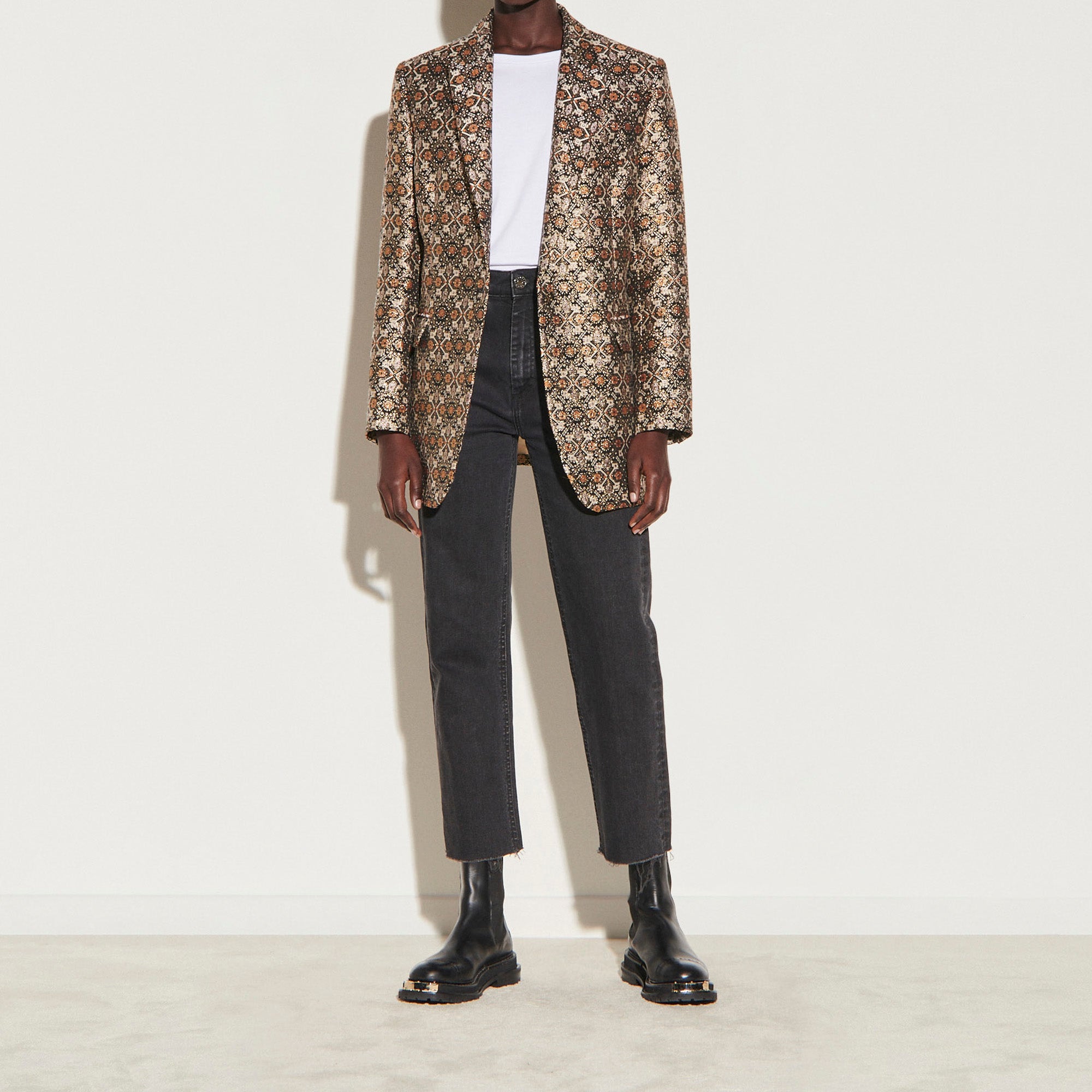 Veste de tailleur en tissu brocard Sandro seconde main