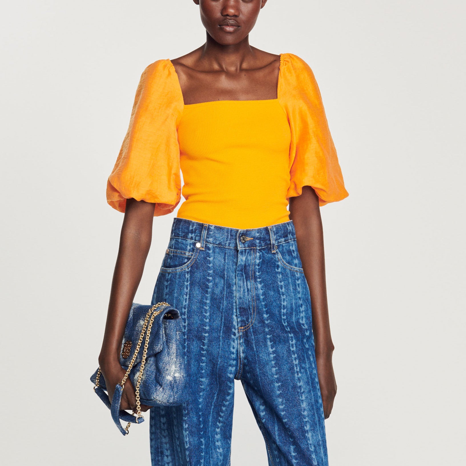 T-shirt bimatières Sandro seconde main