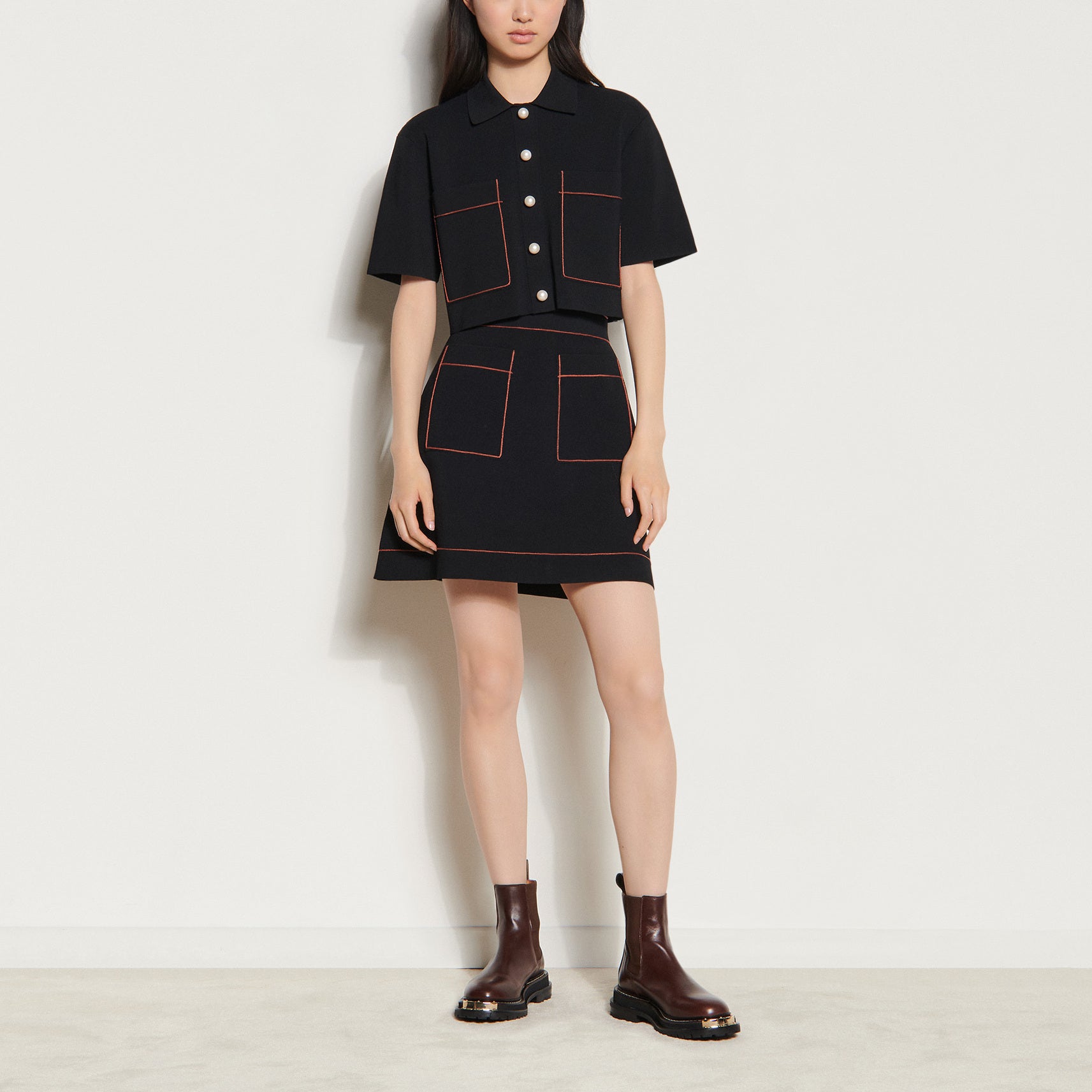 Cardigan court façon Chemisette Sandro seconde main