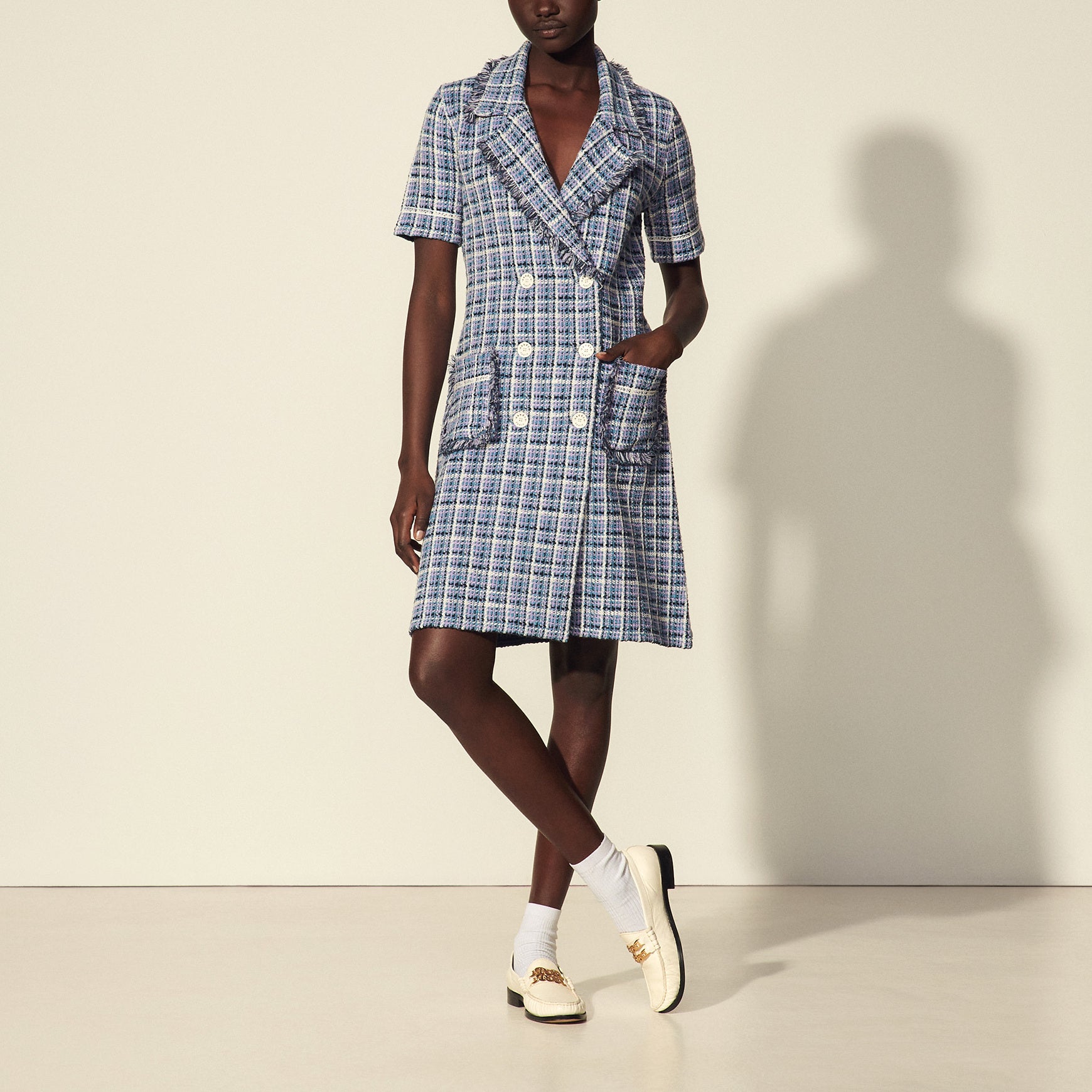 Robe courte en tweed Sandro seconde main