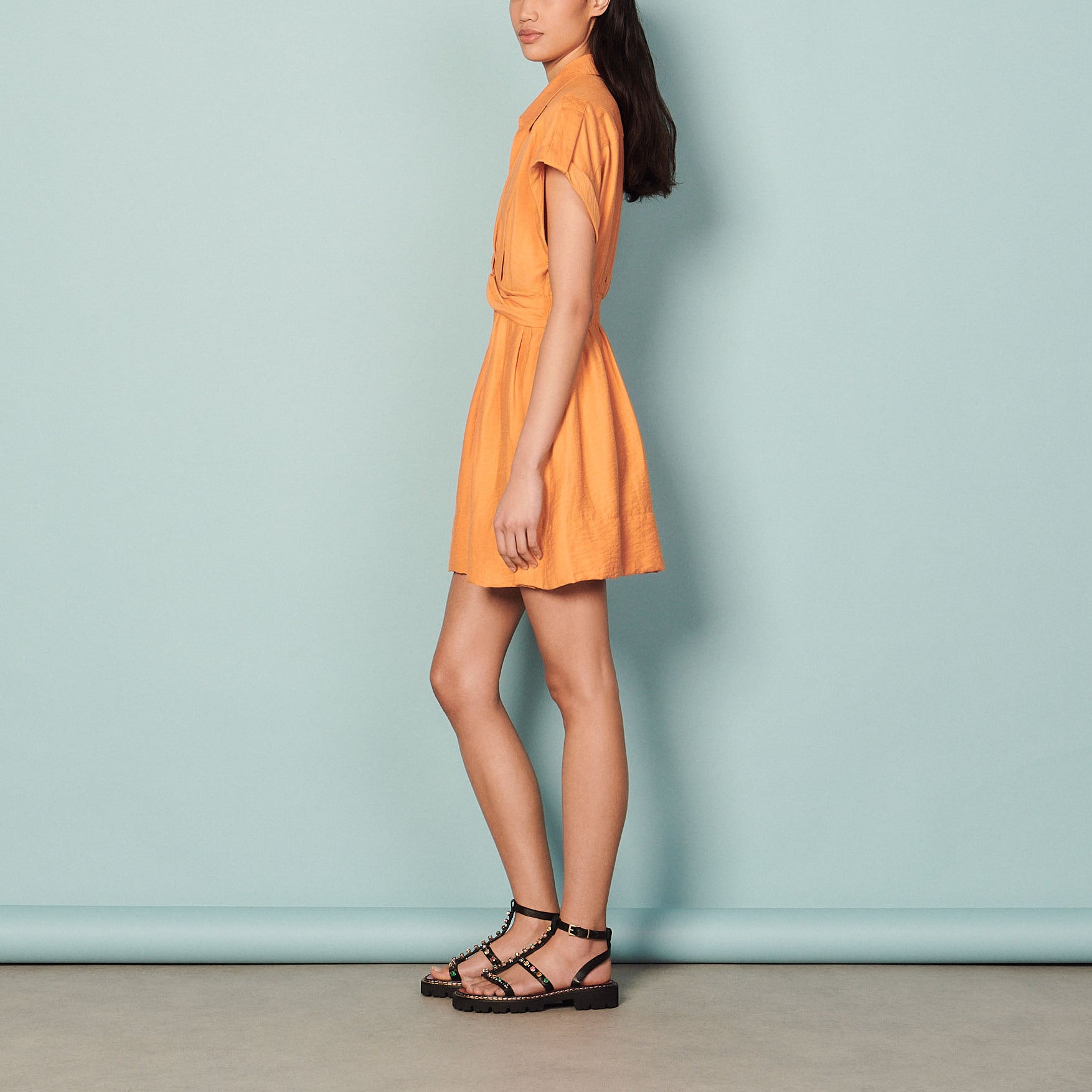 Robe courte en lin Sandro seconde main