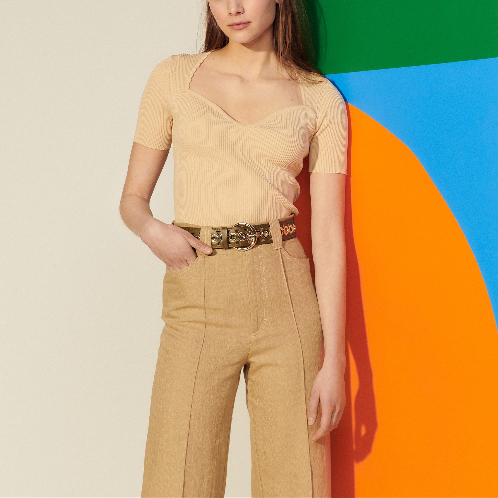 Top en Maille à décolleté bustier Sandro seconde main