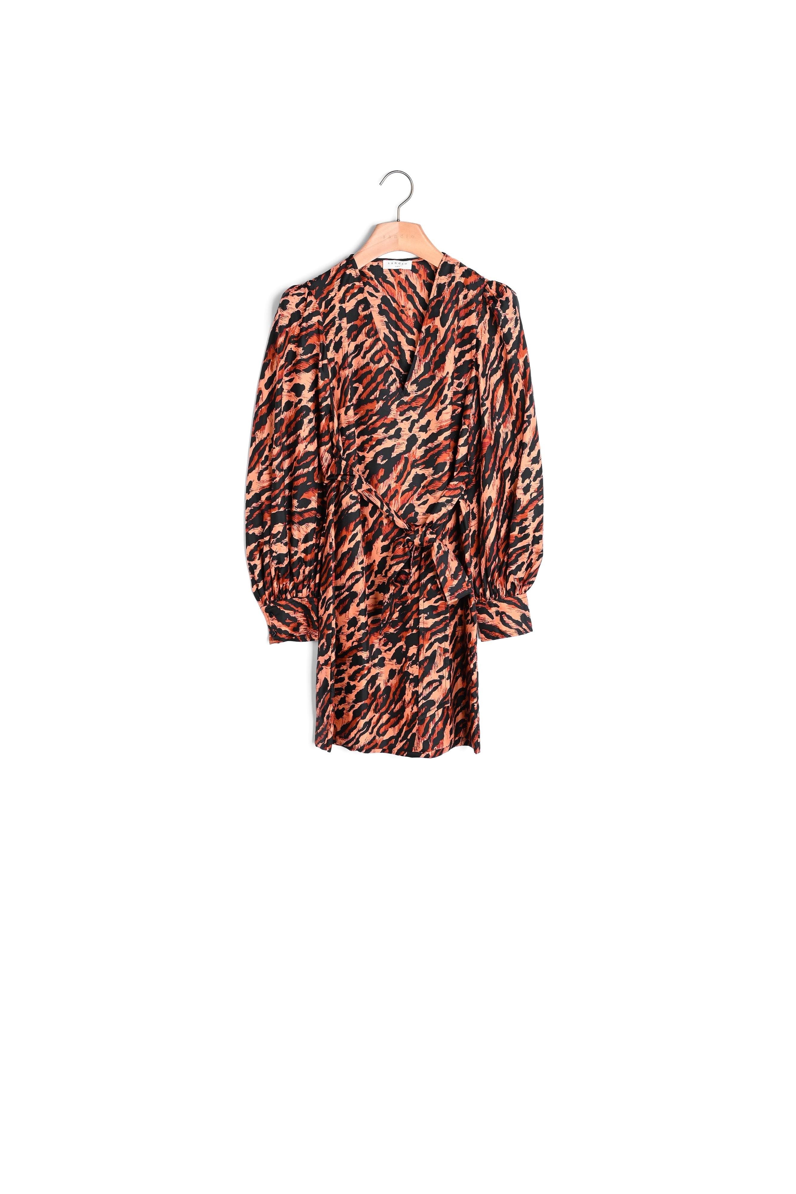 Robe courte imprimée en soie Sandro seconde main