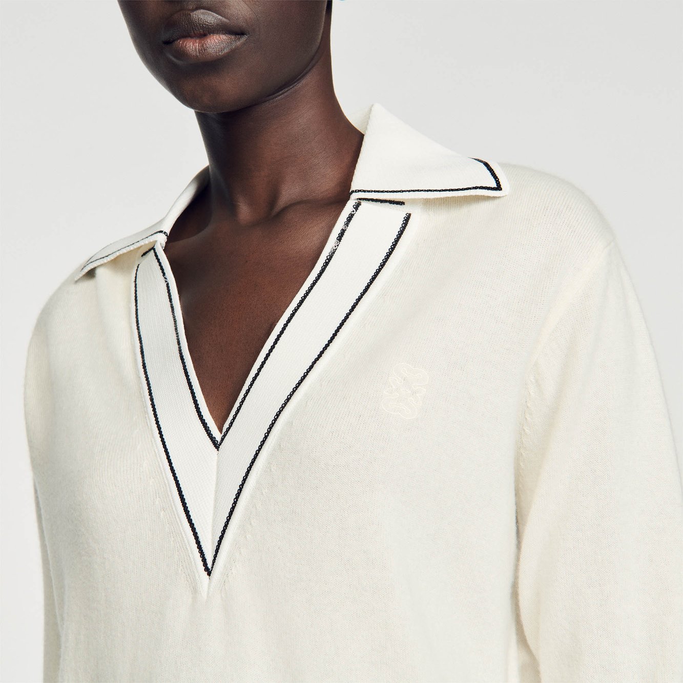 Pull à col polo Sandro seconde main