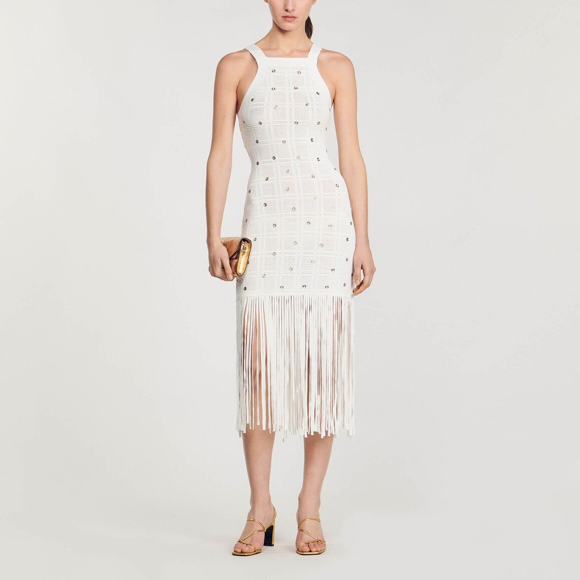 Robe midi à franges Sandro seconde main