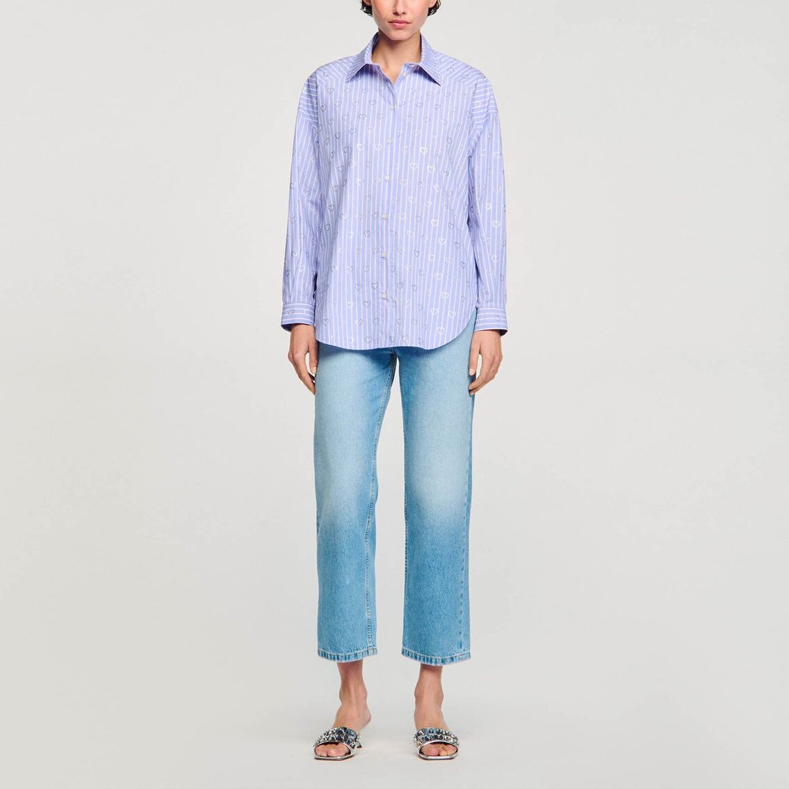 Chemise ornée de cœurs en strass Sandro seconde main