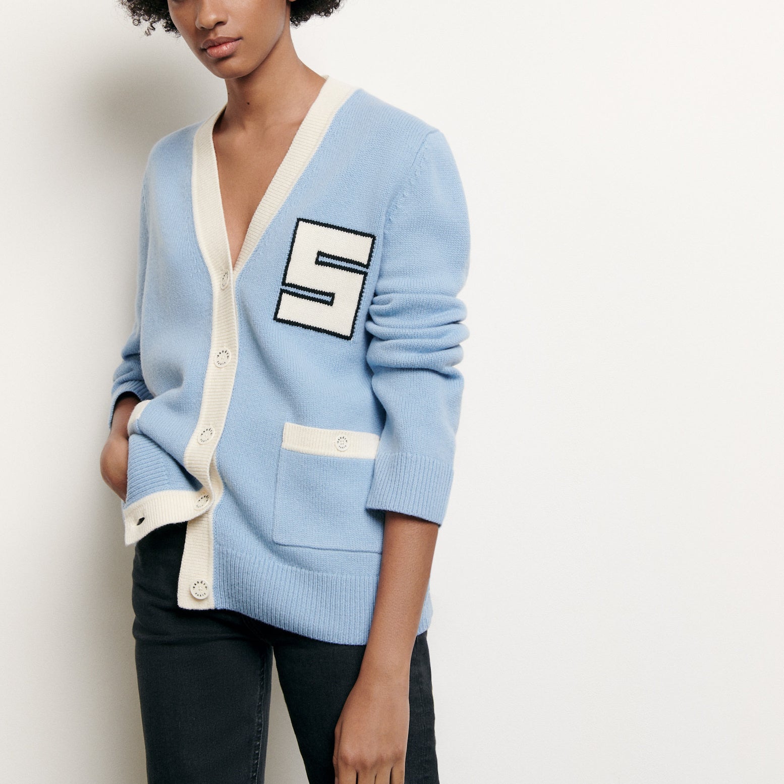 Cardigan en laine esprit collège Sandro seconde main