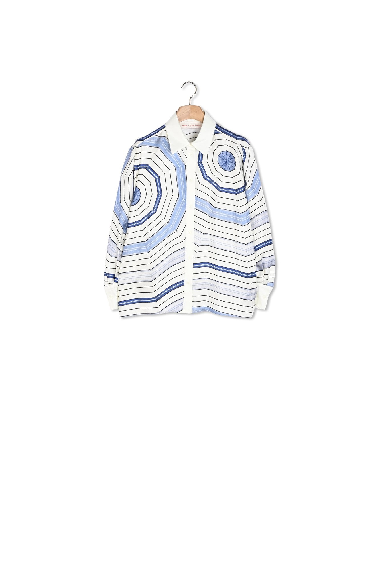 Chemise en soie à imprimé spirales Sandro seconde main