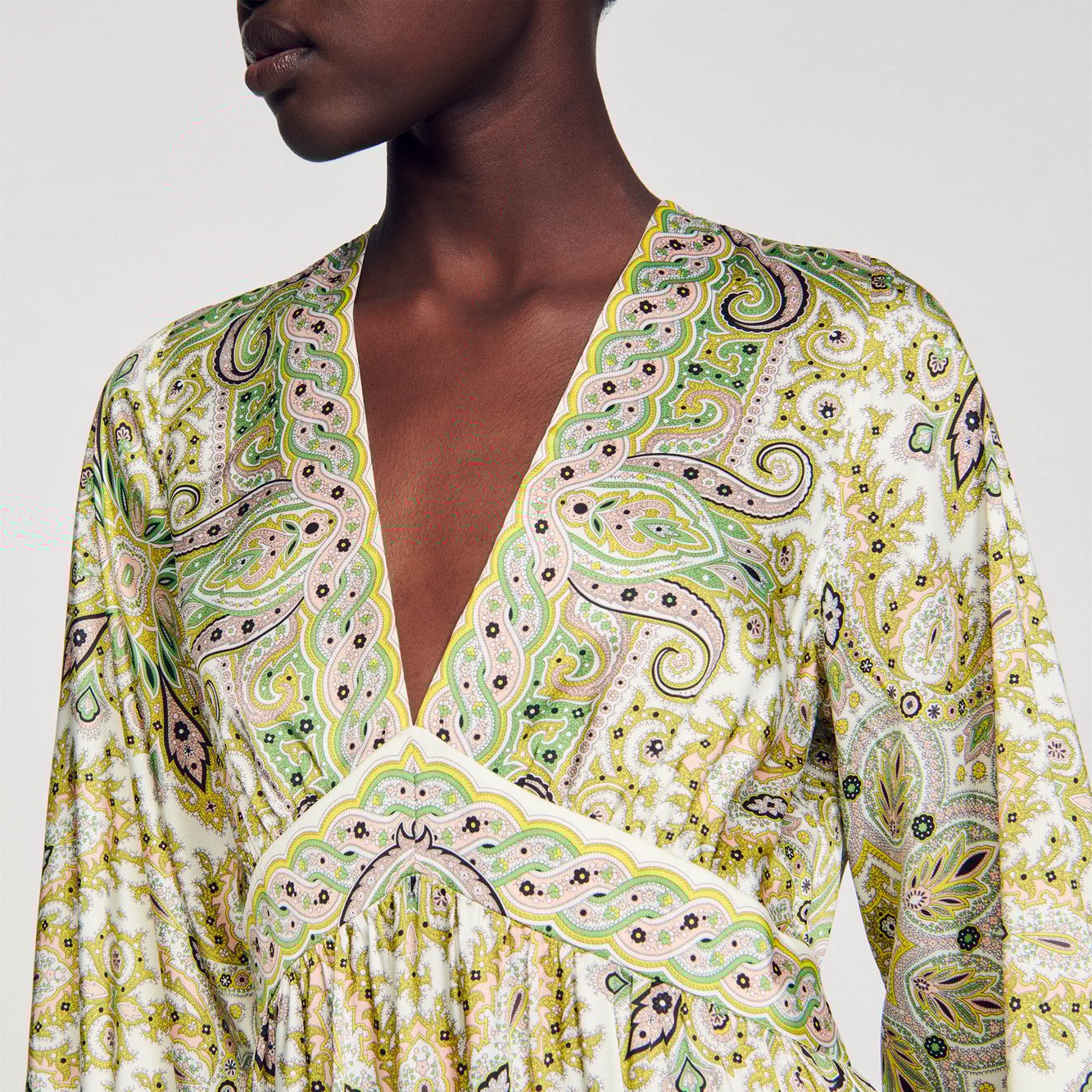 Robe longue à imprimé foulard Sandro seconde main