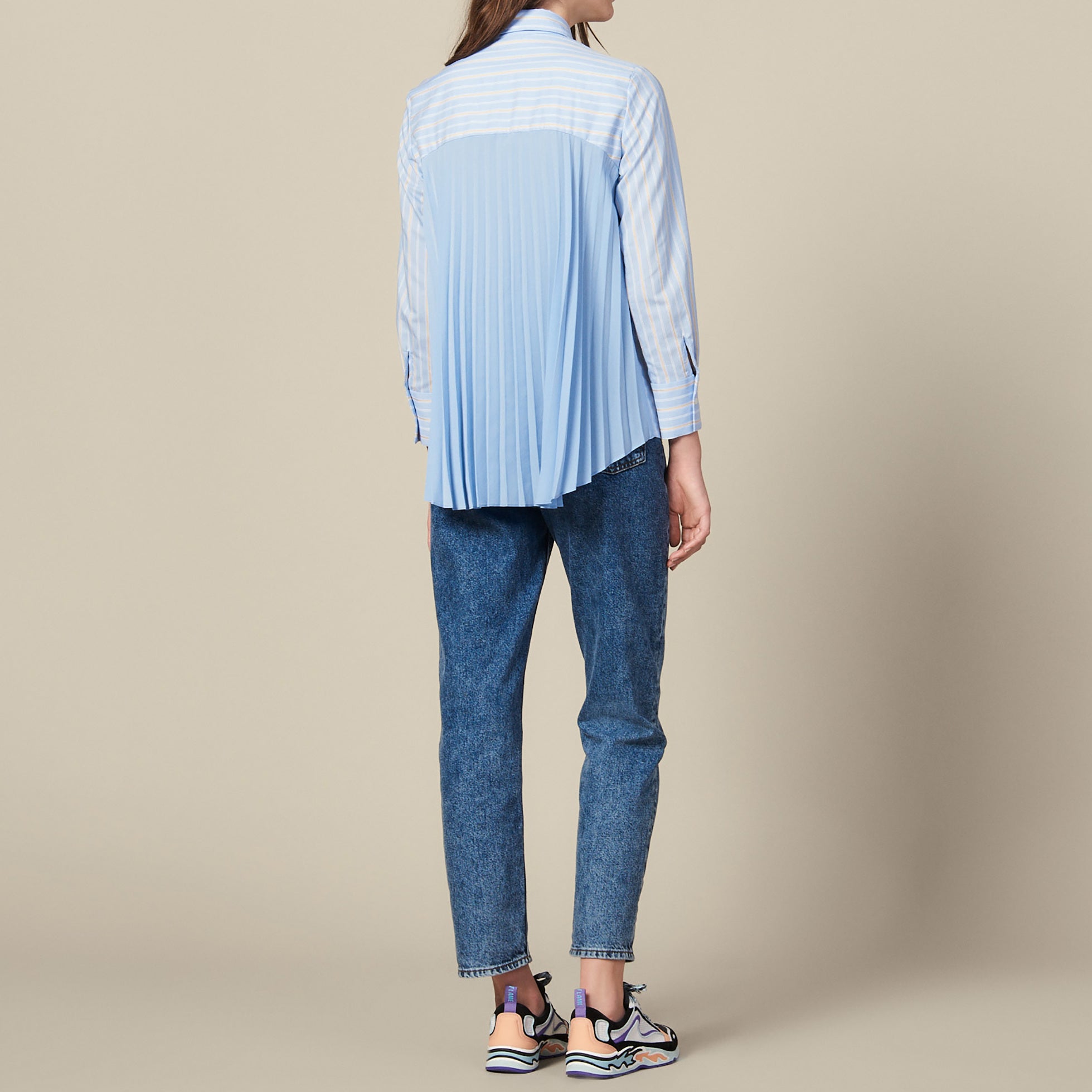 Chemise asymétrique à empiècement plissé Sandro seconde main