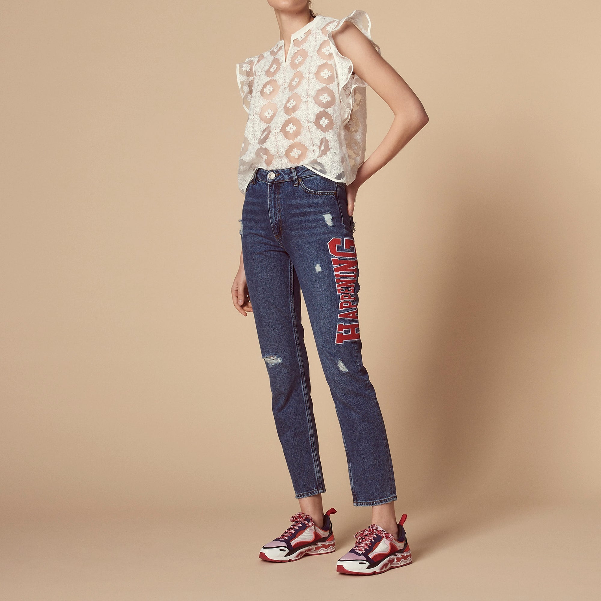 Jean avec broderie sur le côté Sandro seconde main