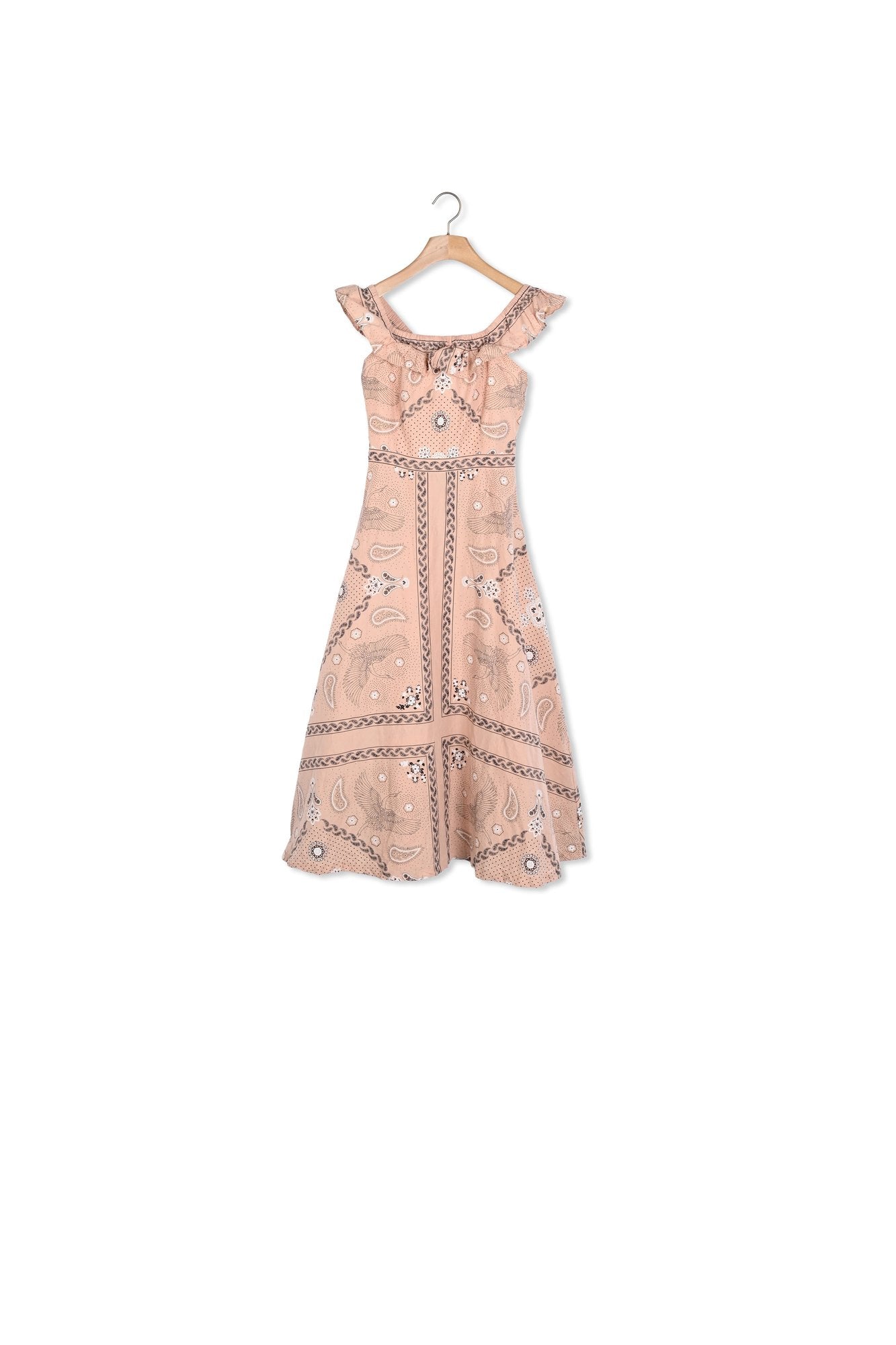 Robe longue imprimée à encolure carrée Sandro seconde main