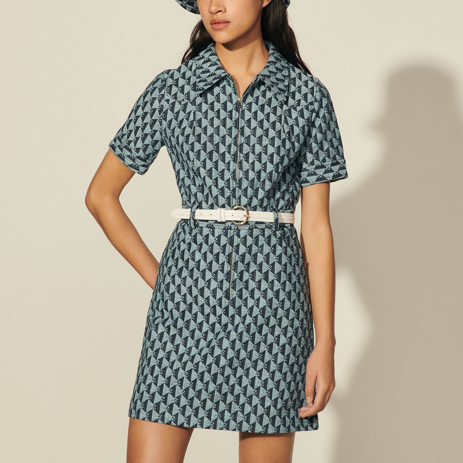 Robe en jacquard double S Sandro seconde main