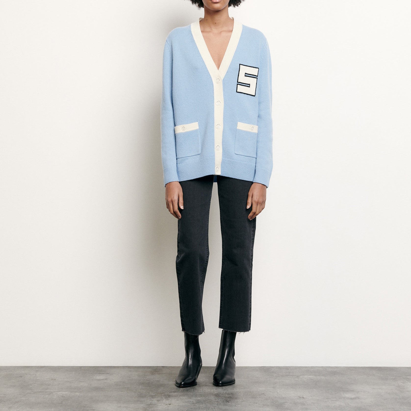 Cardigan en laine esprit collège Sandro seconde main