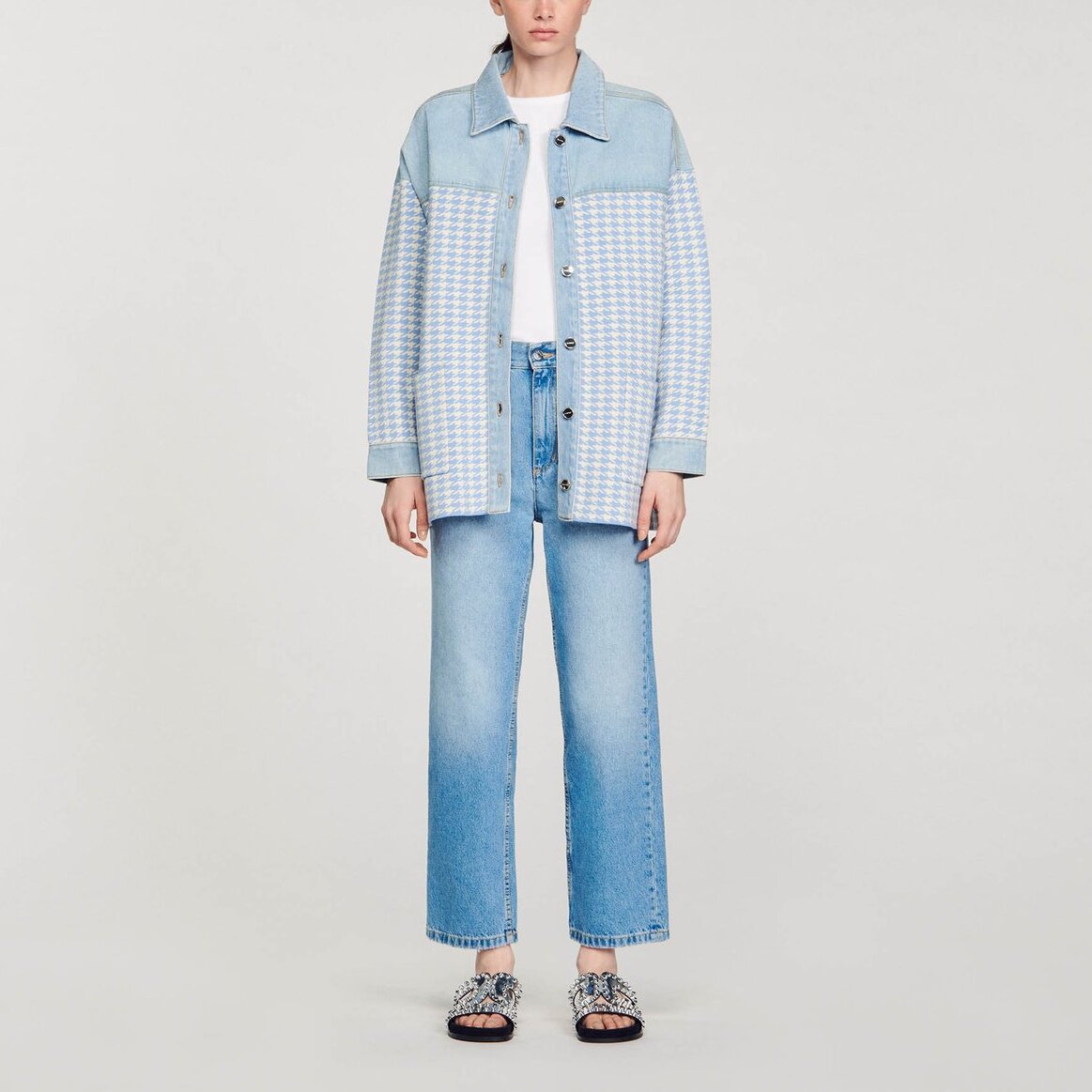 Cardicoat pied-de-poule Sandro seconde main