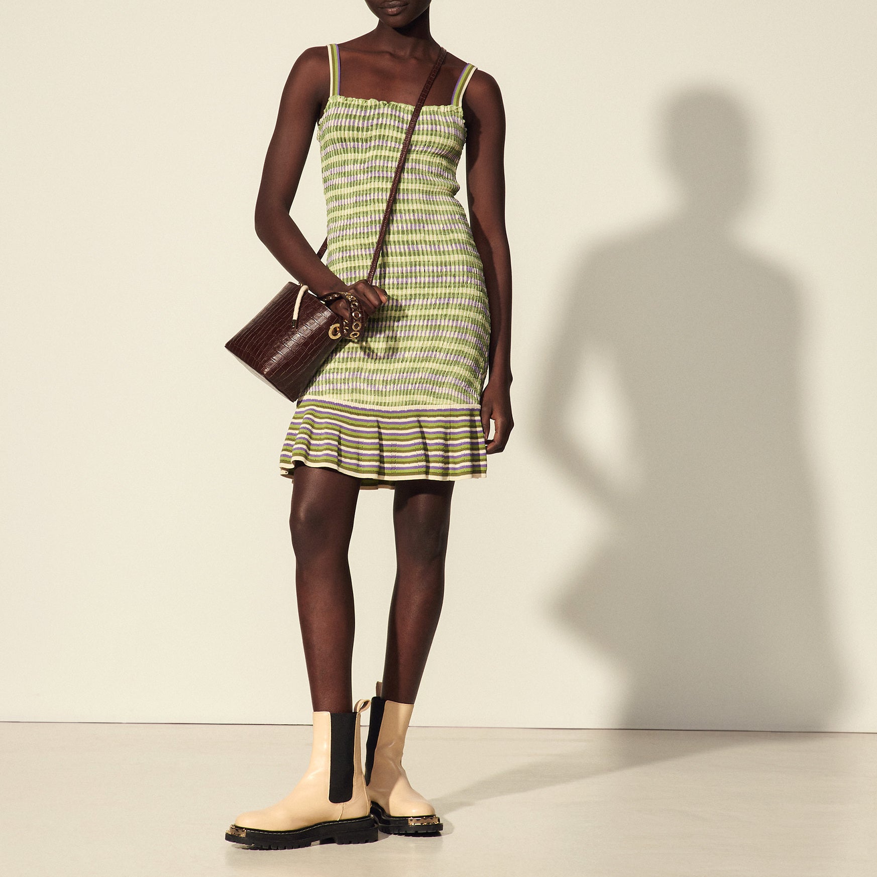 Robe en Maille smockée Sandro seconde main