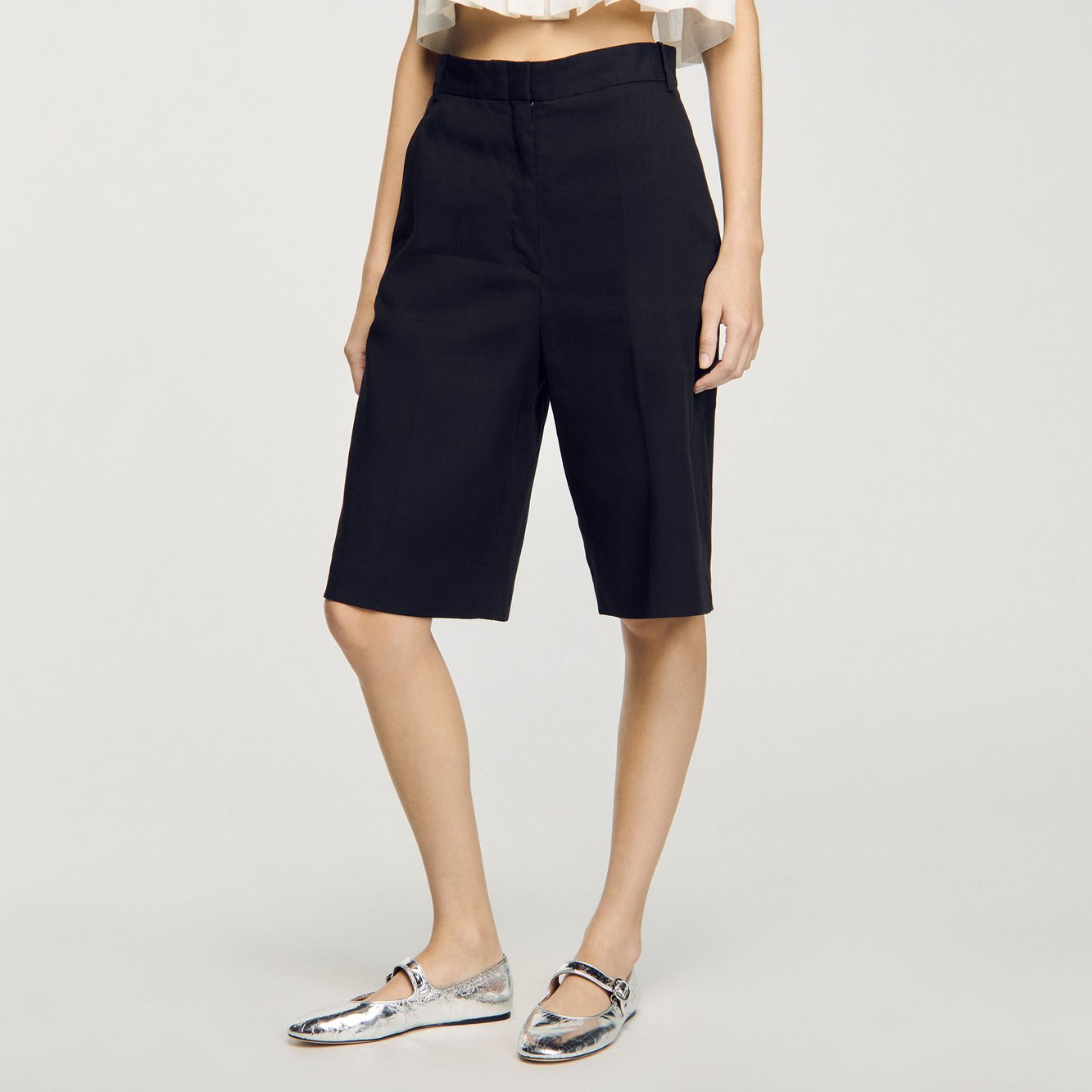 Bermuda en lin mélangé Sandro seconde main