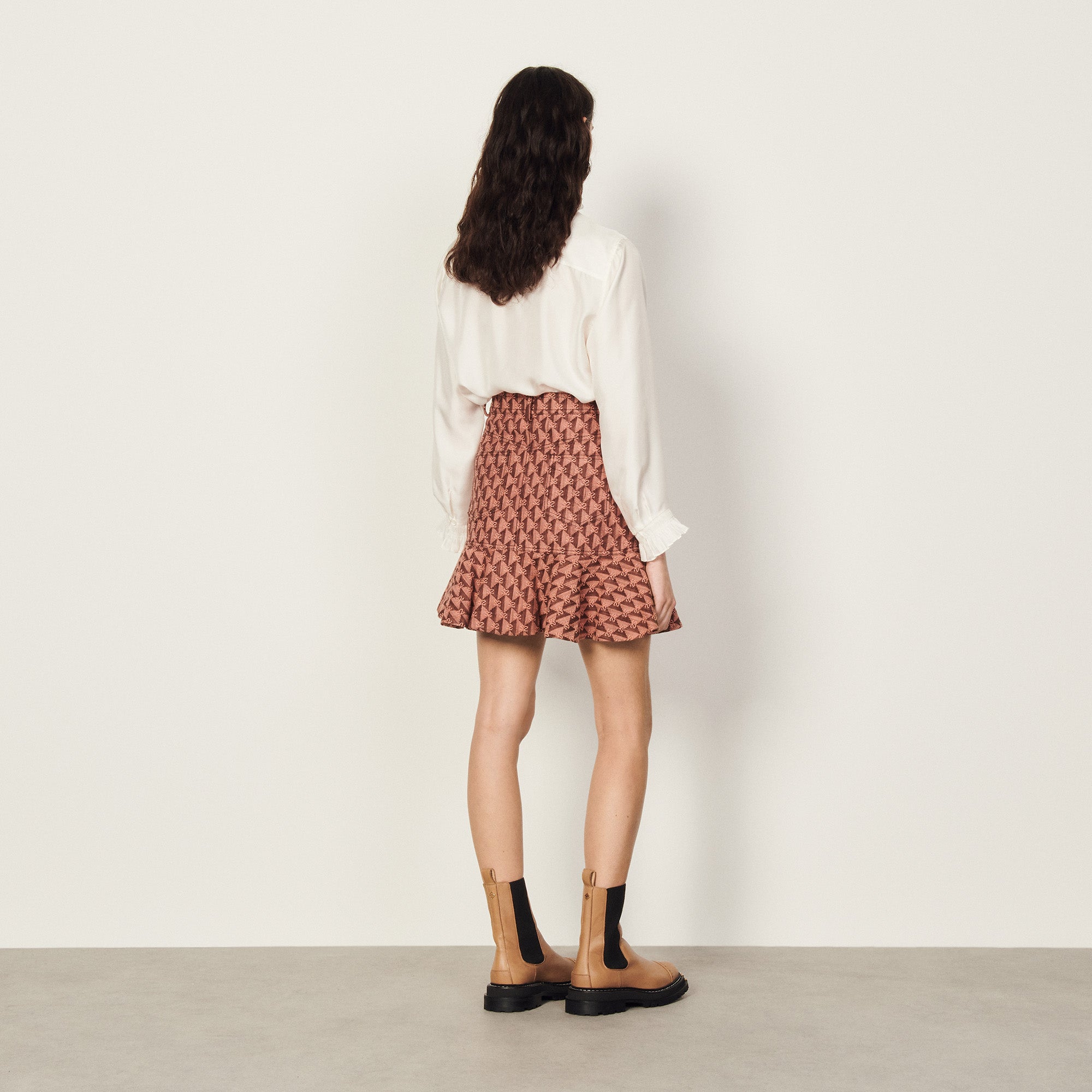 Jupe courte en jacquard Sandro seconde main